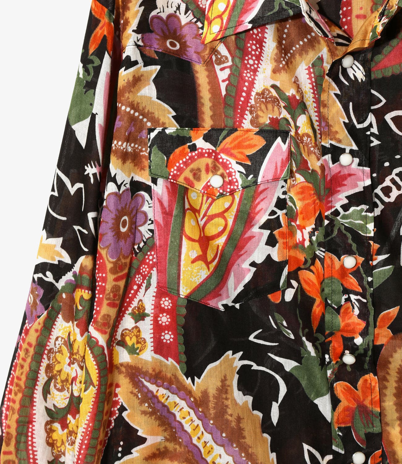 NEEDLES/ニードルズ/WESTERN SHIRT - PRINTED COTTON LAWN / FLORAL ウエスタンシャツ BLACK M