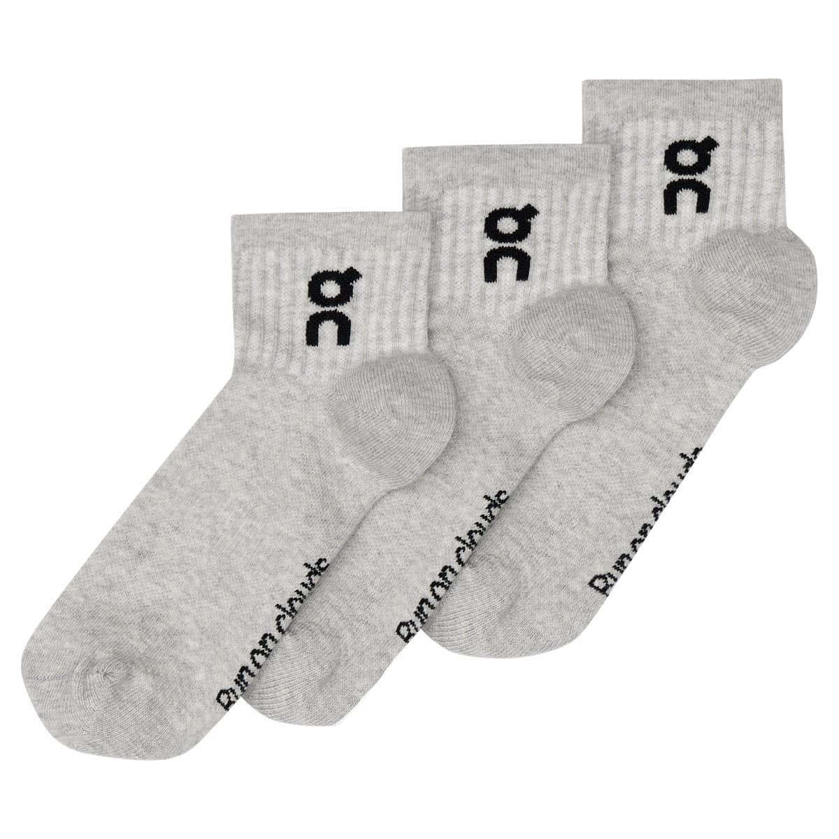 On/オン/Logo Sock Mid 3P ロゴソックスミッド　3パック GRAY XS (22-24.5cm)