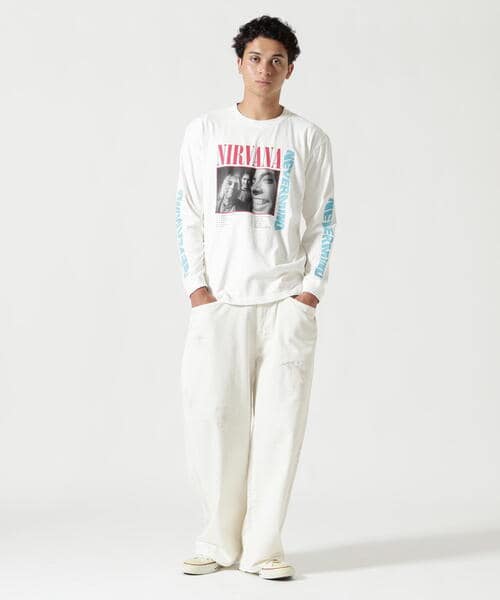 NIRVANA/ニルヴァーナ/NEVERMIND L/S TEE/コラボロンT《メンズ・ウィメンズ・ユニセックス》 ホワイト M