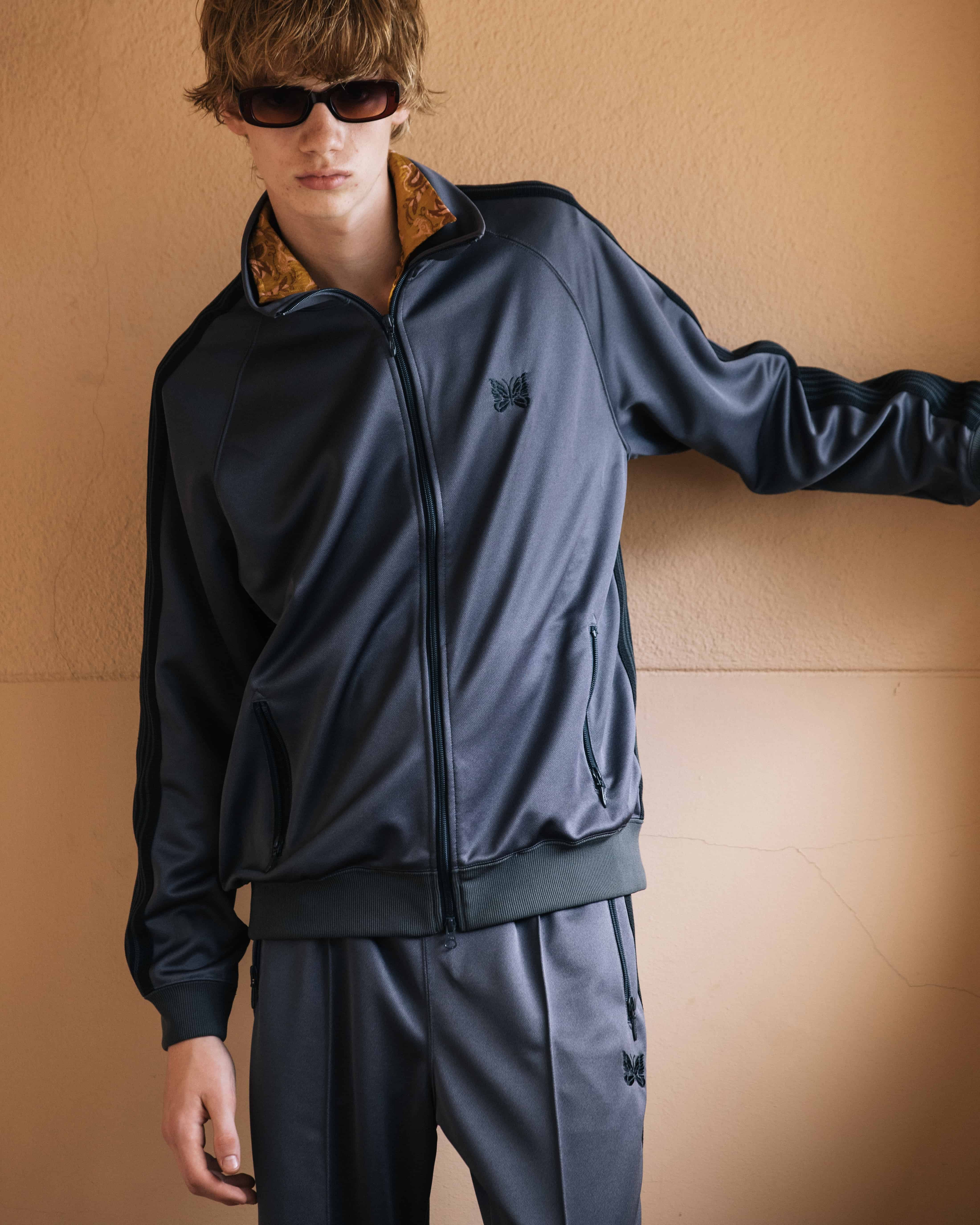 Needles×BEAVER/ニードルズ×ビーバー　別注Track Jacket - Poly Smooth -CHARCOAL- トラックジャケット チャコール M