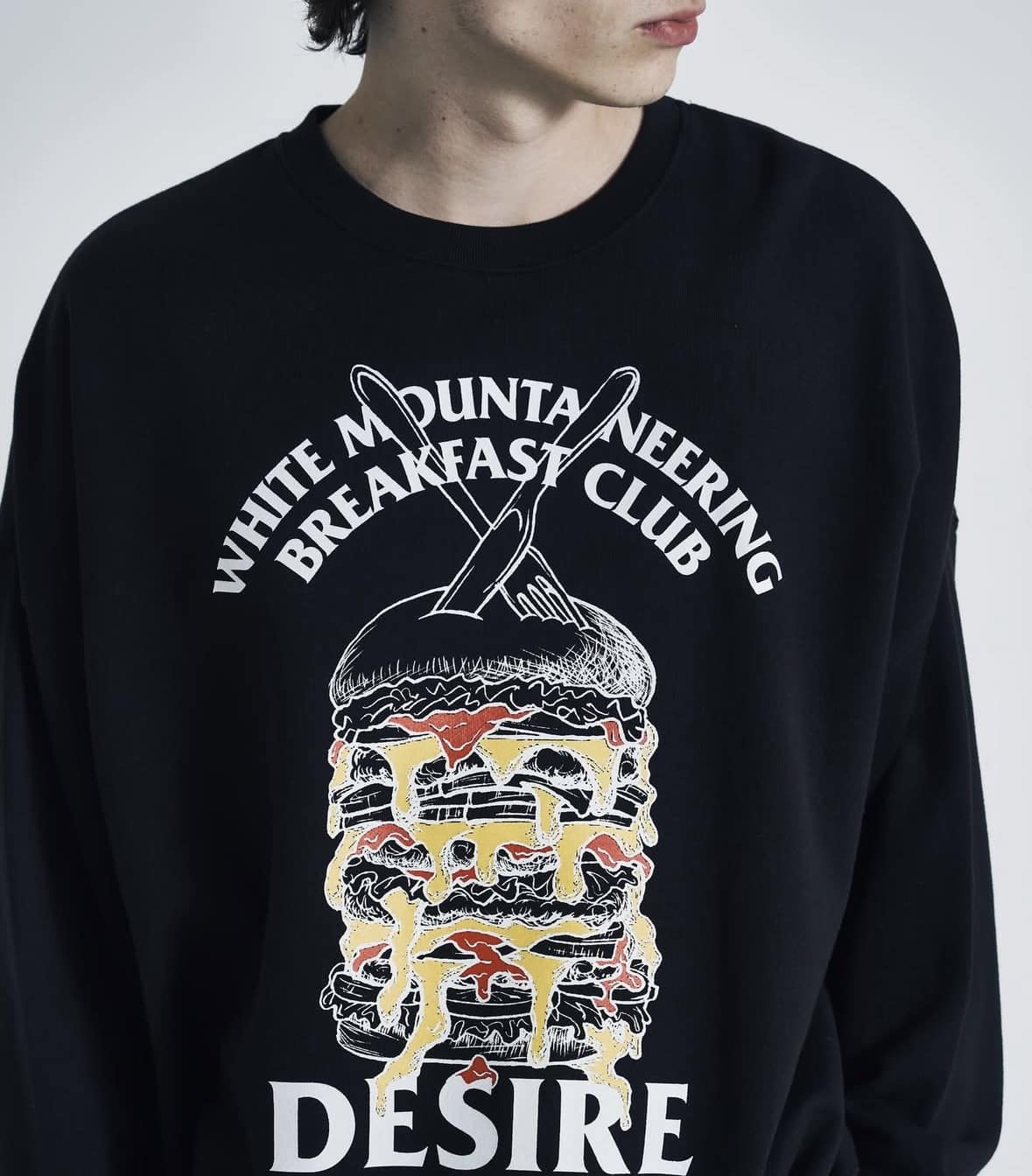 White Mountaineering/ホワイトマウンテニアリング/W.M.B.C. BREAKFAST CLUB SWEAT SHIRT BLACK 1