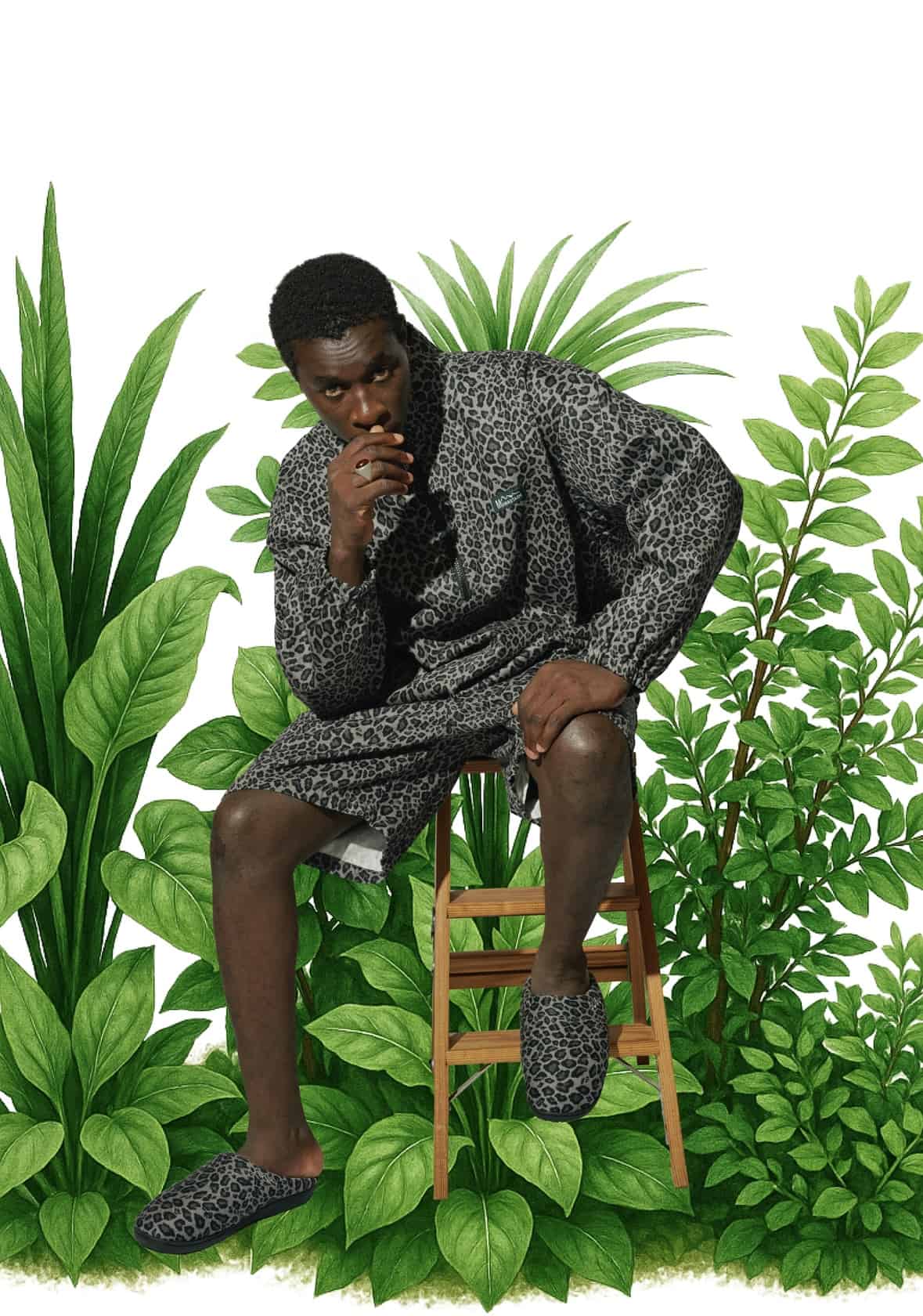 MANASTASH/マナスタッシュ/HEMP TWILL SHORT LEOPARD ブラック M