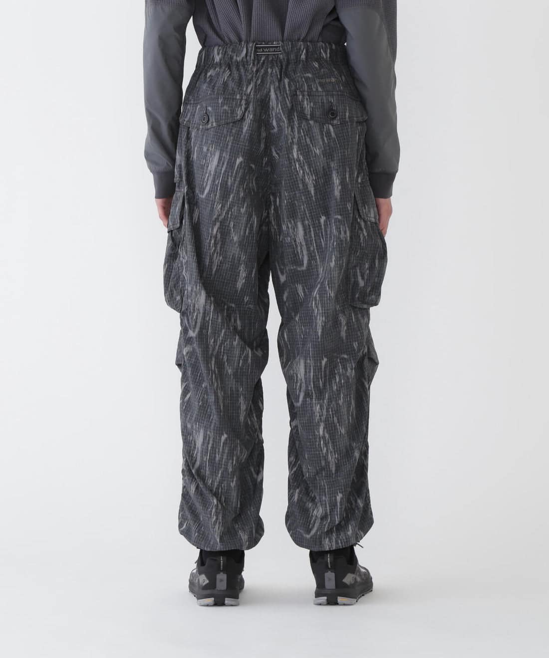 and wander/アンドワンダー/printed ripstop cargo pants カーゴパンツ BLACK M