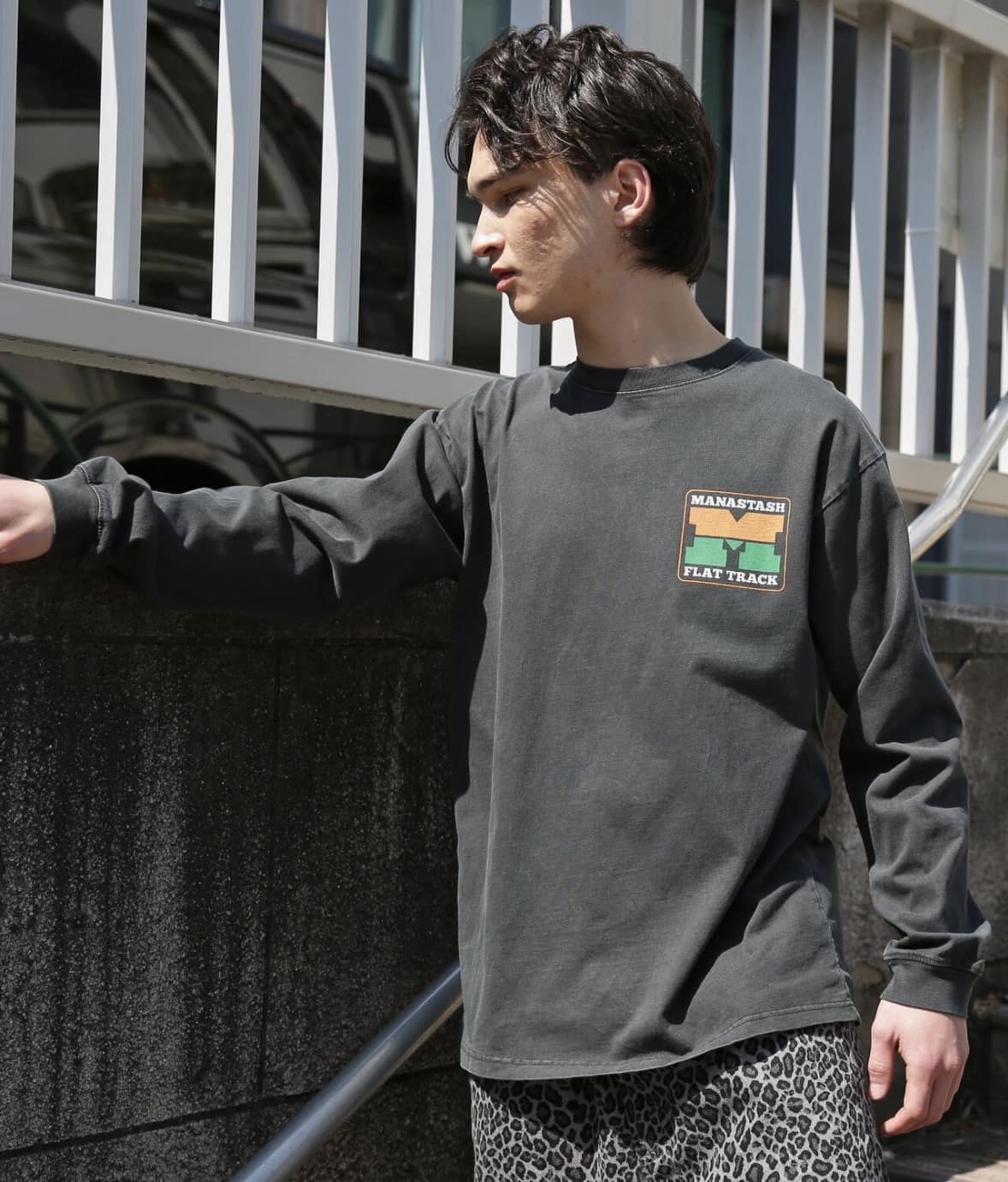 MANASTASH/マナスタッシュ/PUMICE L/S TEE RACING DIV. BLACK S