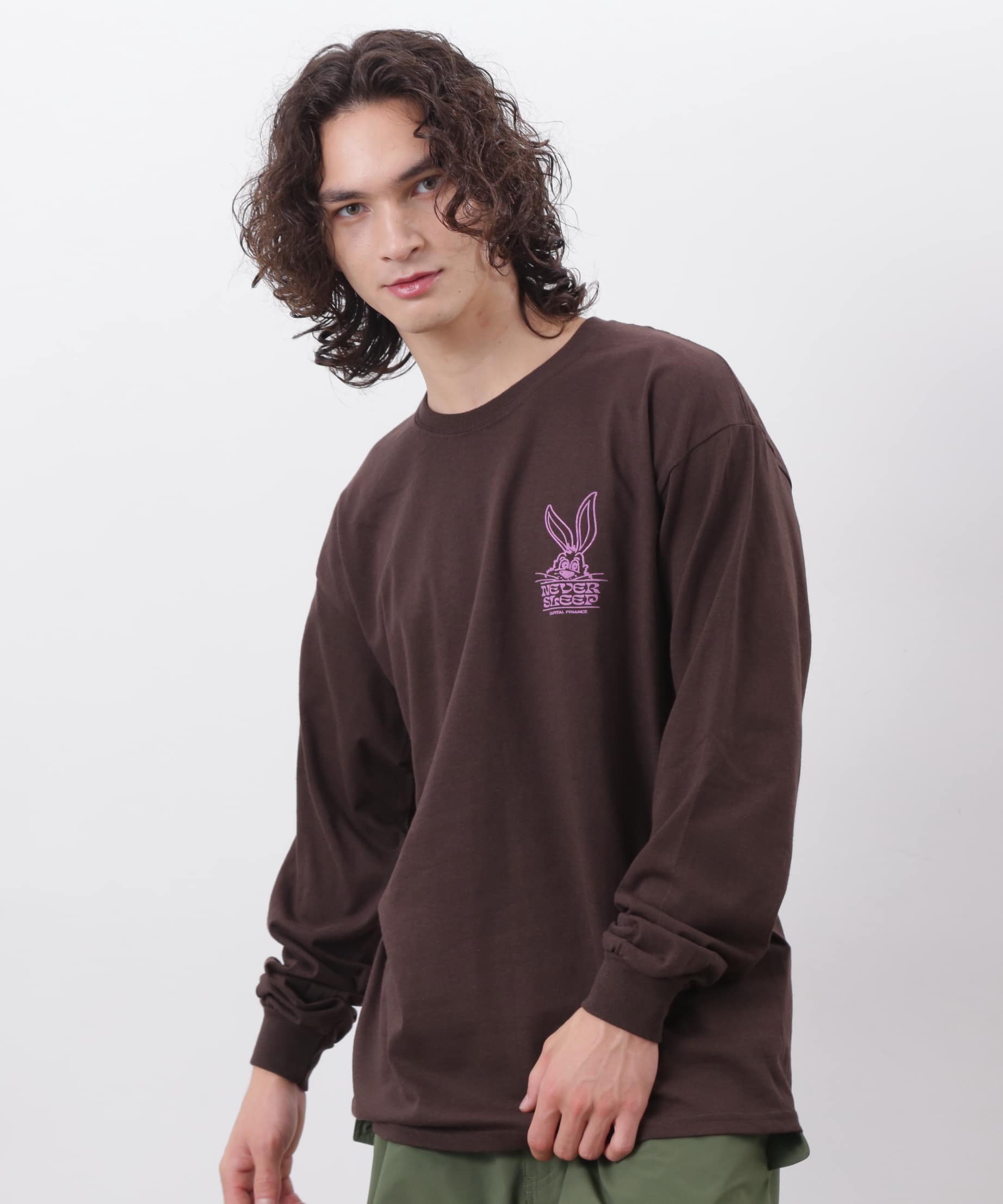 MANASTASH/マナスタッシュ/CiTee L/S TEE RABBIT BROWN M
