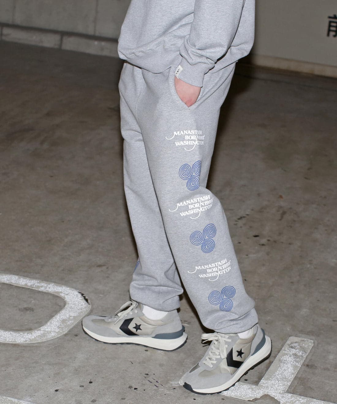 MANASTASH/マナスタッシュ/SAYHELLO SWEAT PANTS スウェットパンツ グレー M