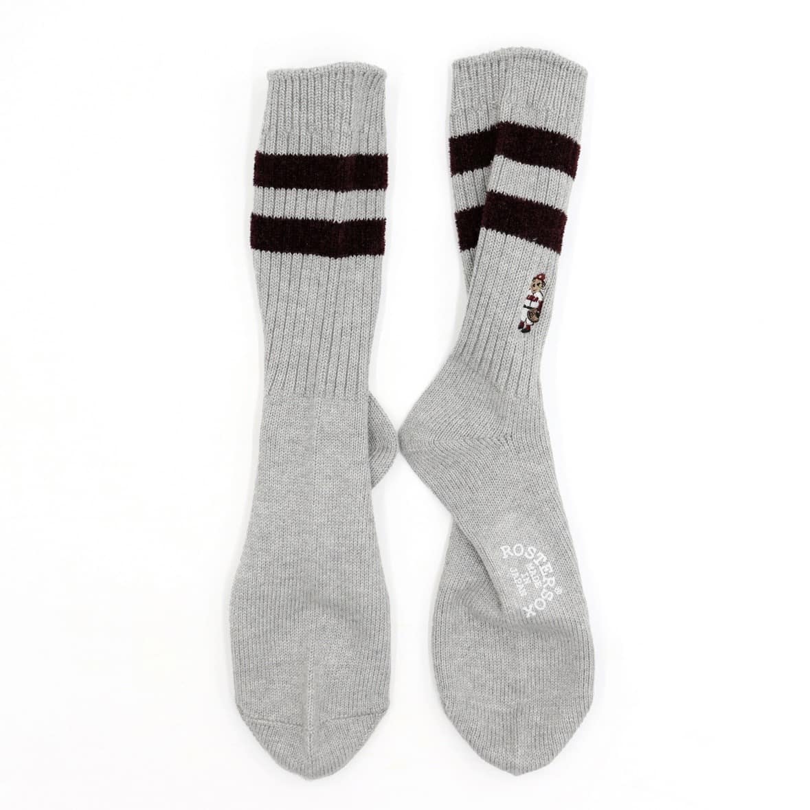 ROSTER SOX/ロスターソックス/84 BEAR メンズ　レディース GREY×BURGANDY 1