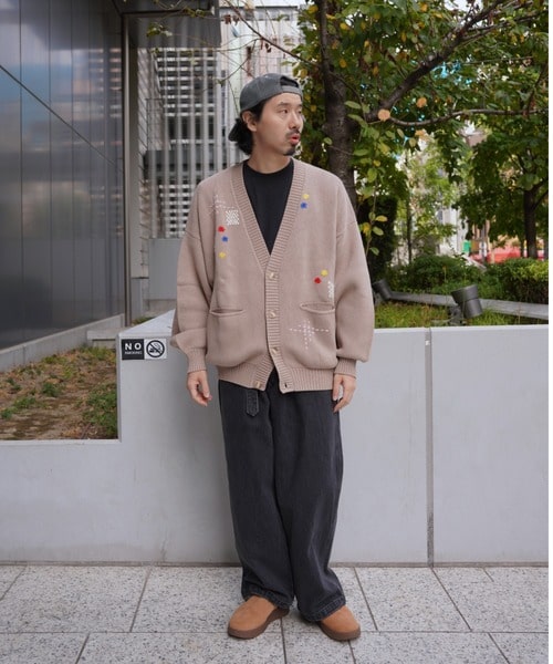B omnivore/ビーオムニボー/HAND STITCH CARDIGAN ハンドステッチカーディガン ベージュ M