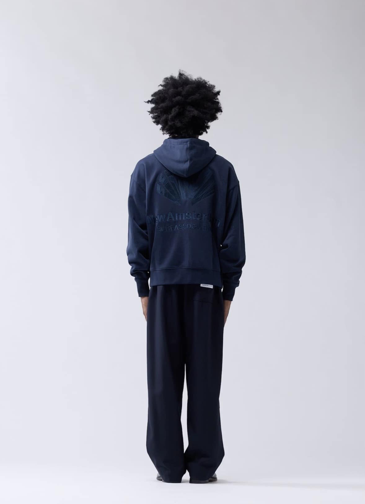 New Amsterdam Surf Association/ニューアムステルダムサーフアソシエーション/LOGO HOODIE ZIP-UP NAVY/NIGHT NAVY M