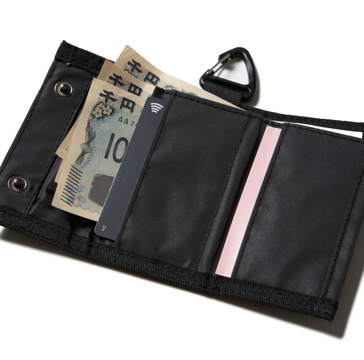 PACKING/パッキング/BLACK REFLECTIVE WALLET BLACK FREE