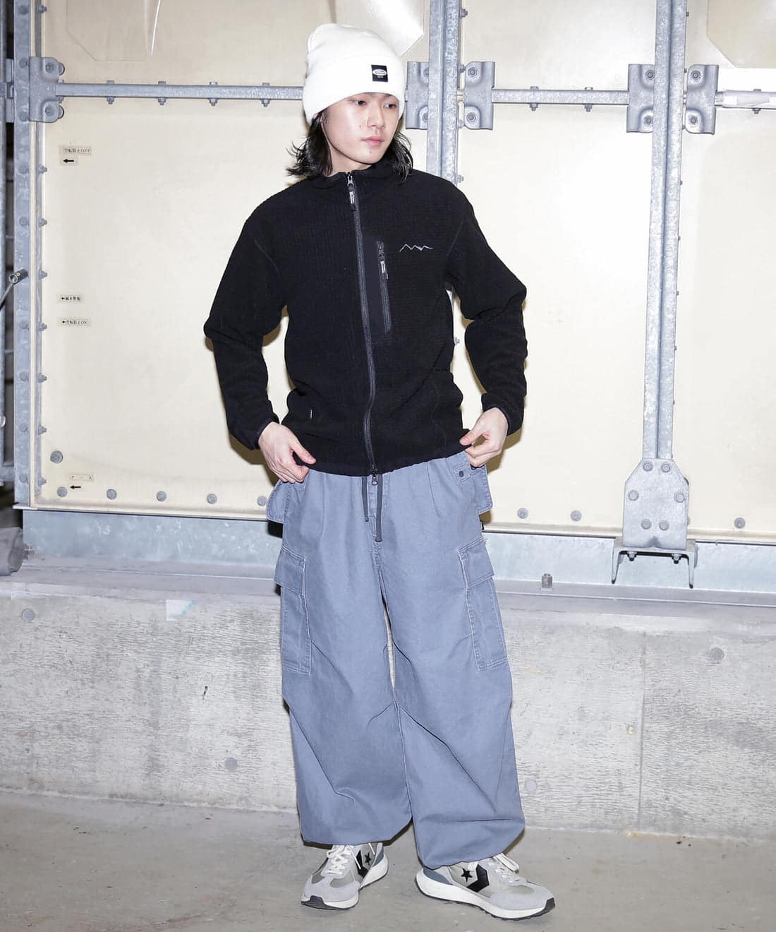 MANASTASH/マナスタッシュ/GRID FLEECE ZIP JKT フリースジャケット BLACK M