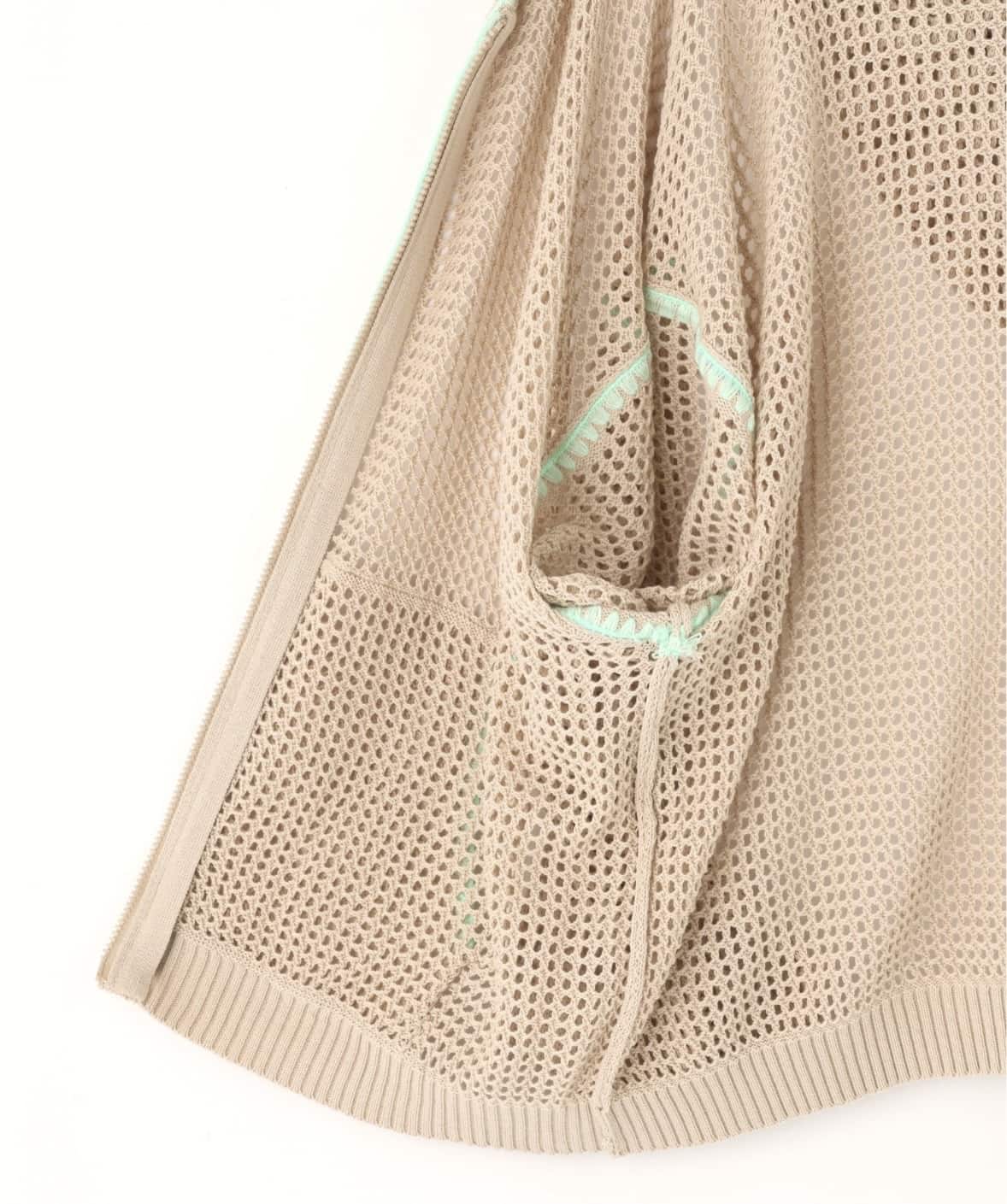 B omnivore/ビーオムニボー/HAND - STITCH MESH HOODIE メッシュフーディー ベージュ M