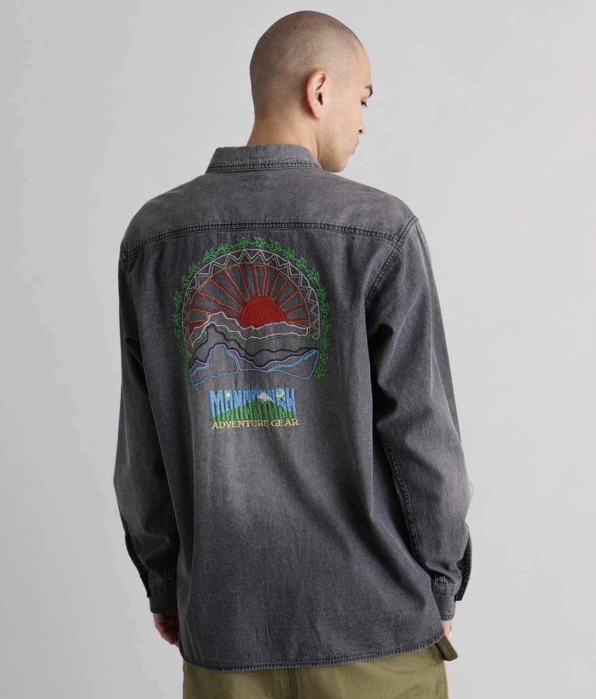 MANASTASH/マナスタッシュ/EMBROIDERY SHIRTS ブラック S