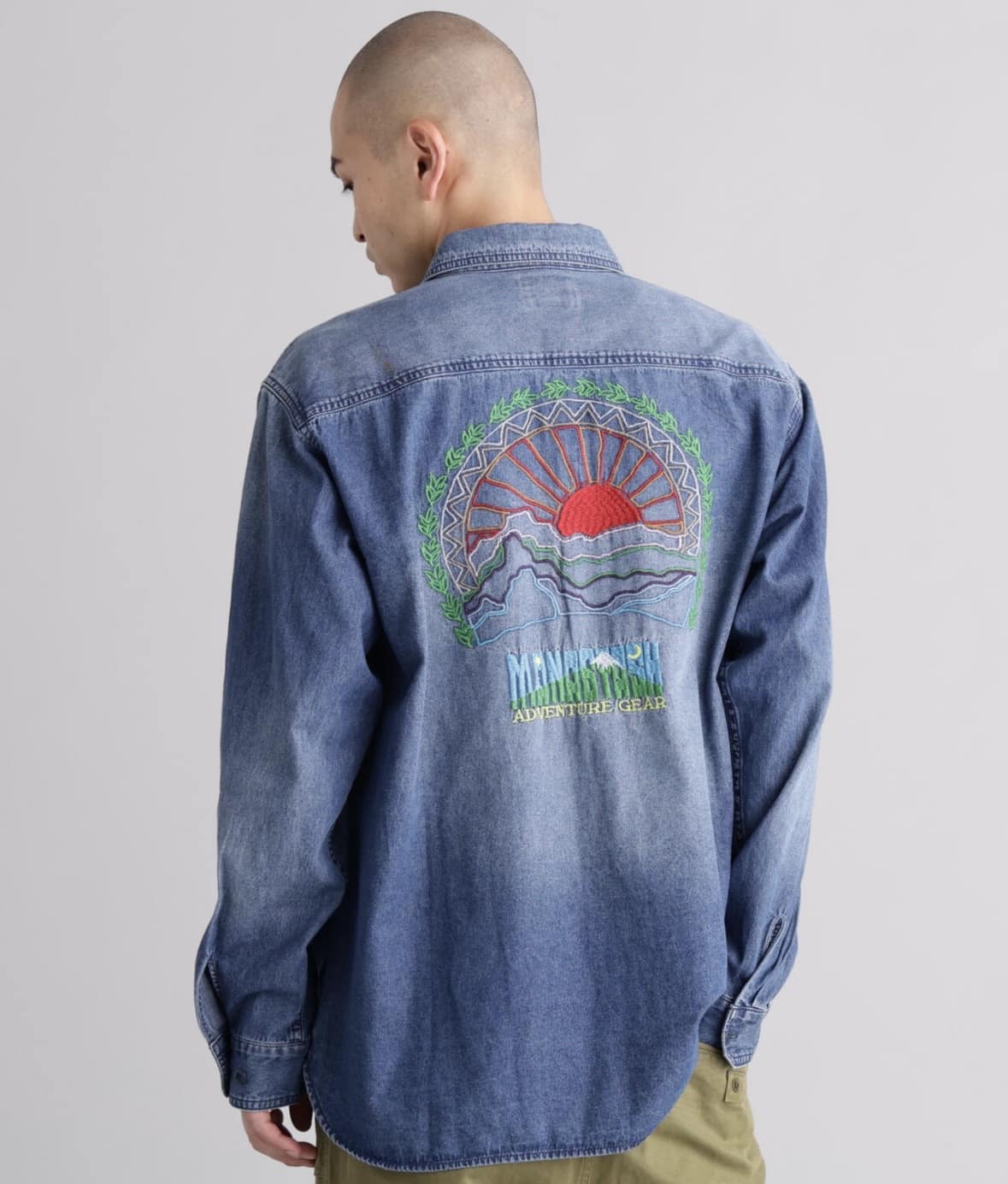 MANASTASH/マナスタッシュ/EMBROIDERY SHIRTS ブルー S