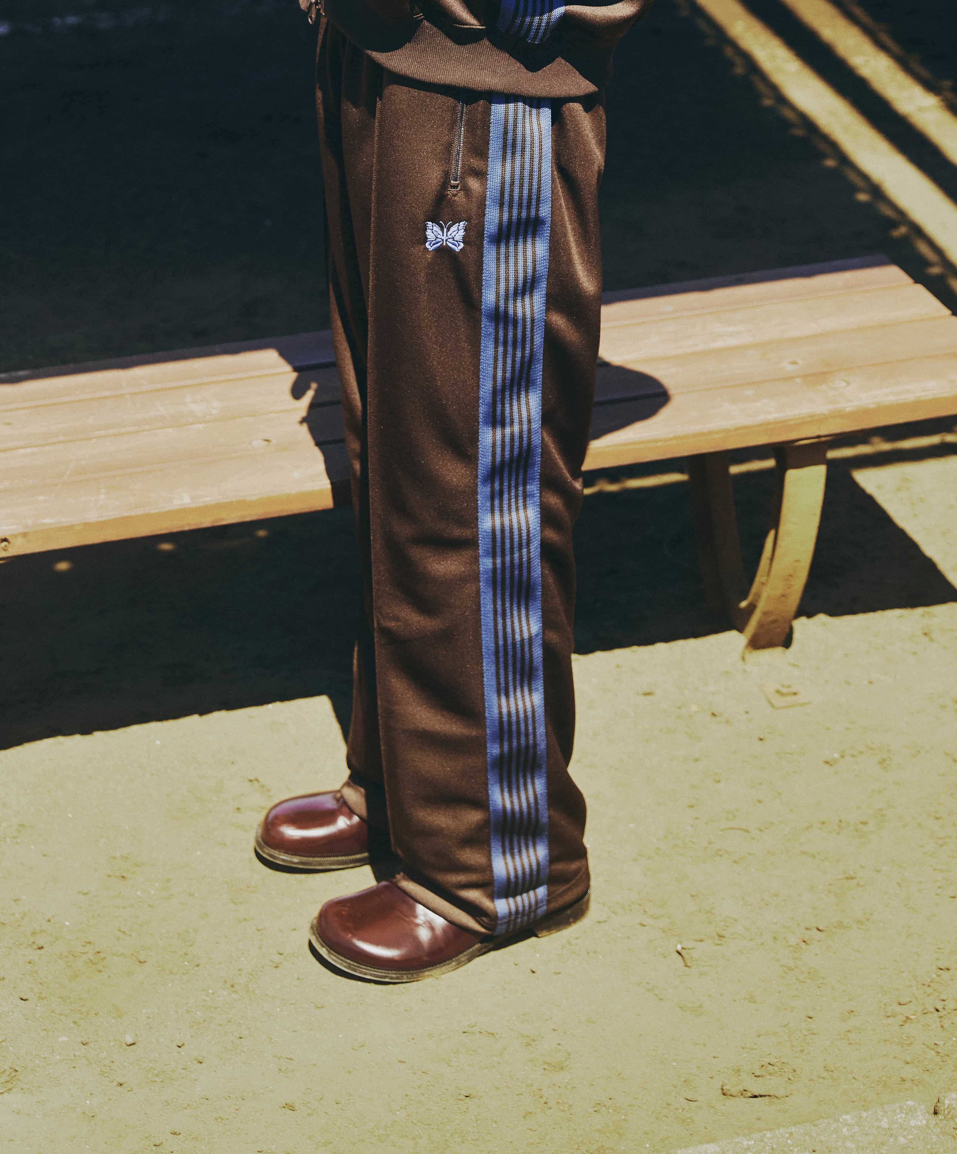 Needles×BEAVER/ニードルズ×ビーバー　別注Track Pant - Poly Smooth -BROWN- トラックパンツ brown S