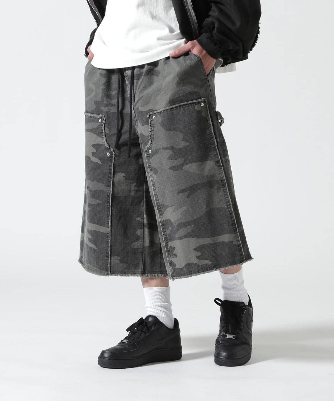 B omnivore/ビーオムニボー/W KNEE SHORTS RIP STOP ダブルニーショーツリップストップ CAMO M