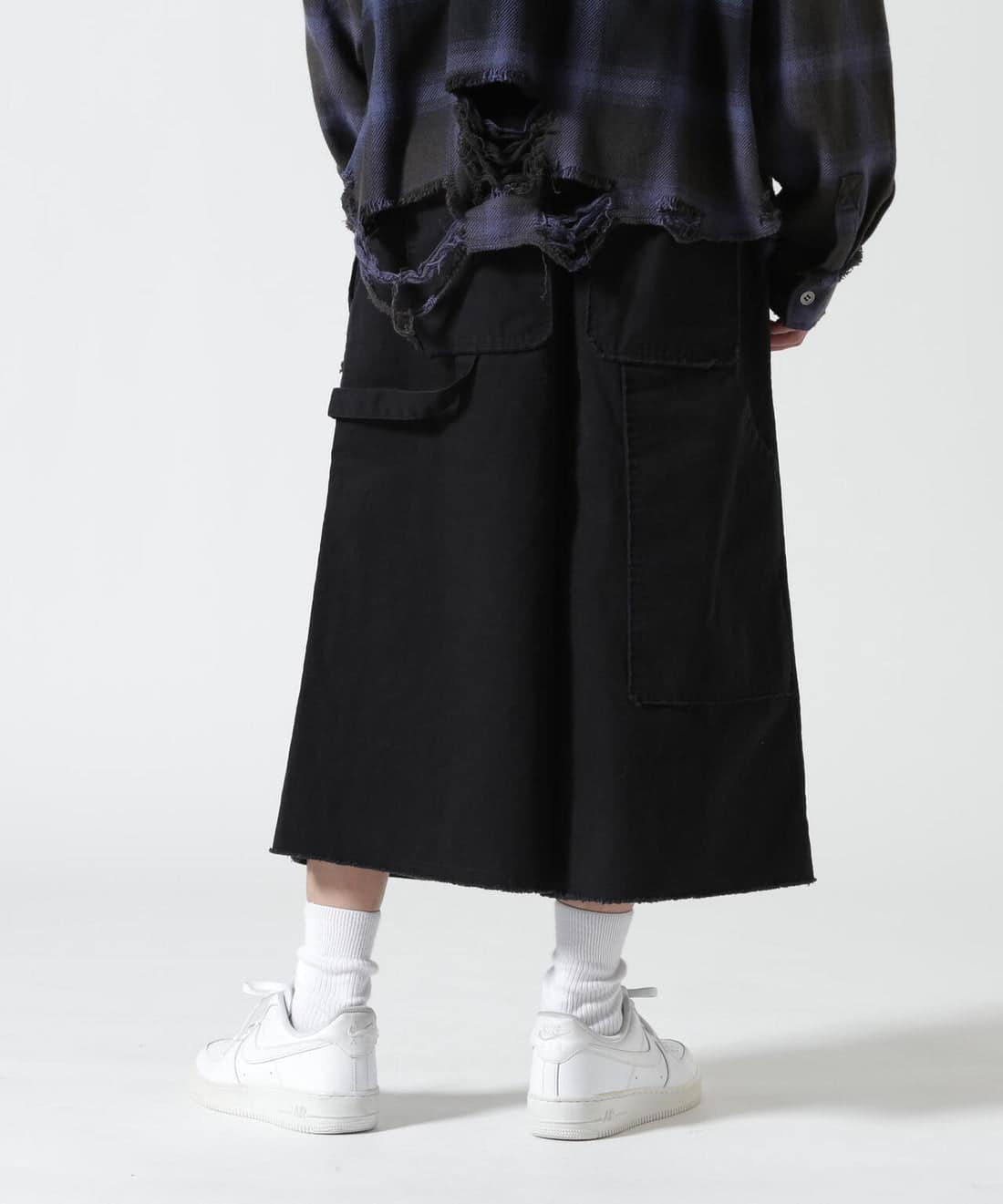 B omnivore/ビーオムニボー/W KNEE SHORTS RIP STOP ダブルニーショーツリップストップ BLACK M