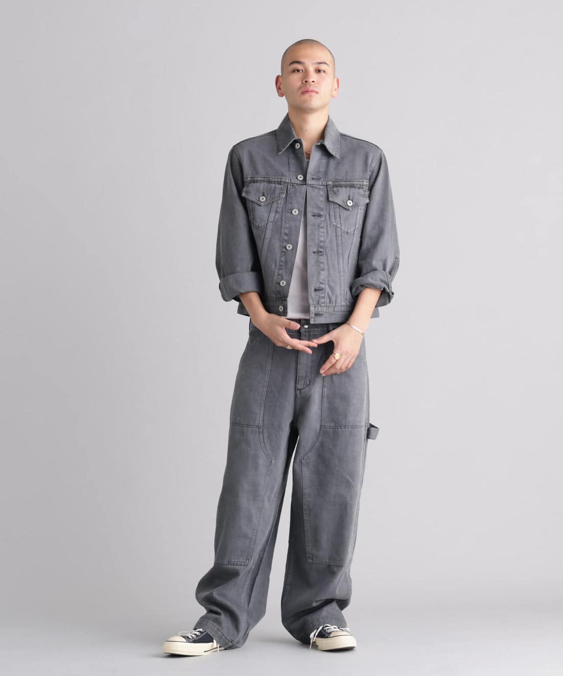 MANASTASH/マナスタッシュ/HEMP WASHED DOUBLE KNEE PANTS ブラック S
