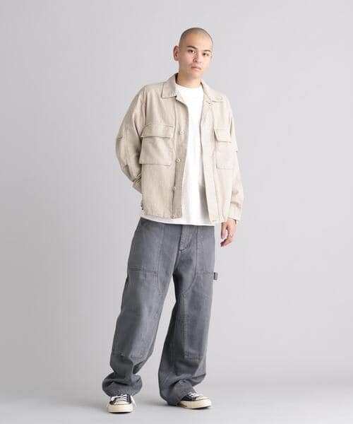 MANASTASH/マナスタッシュ/MH-RIP FIELD SHIRTS カーキ M