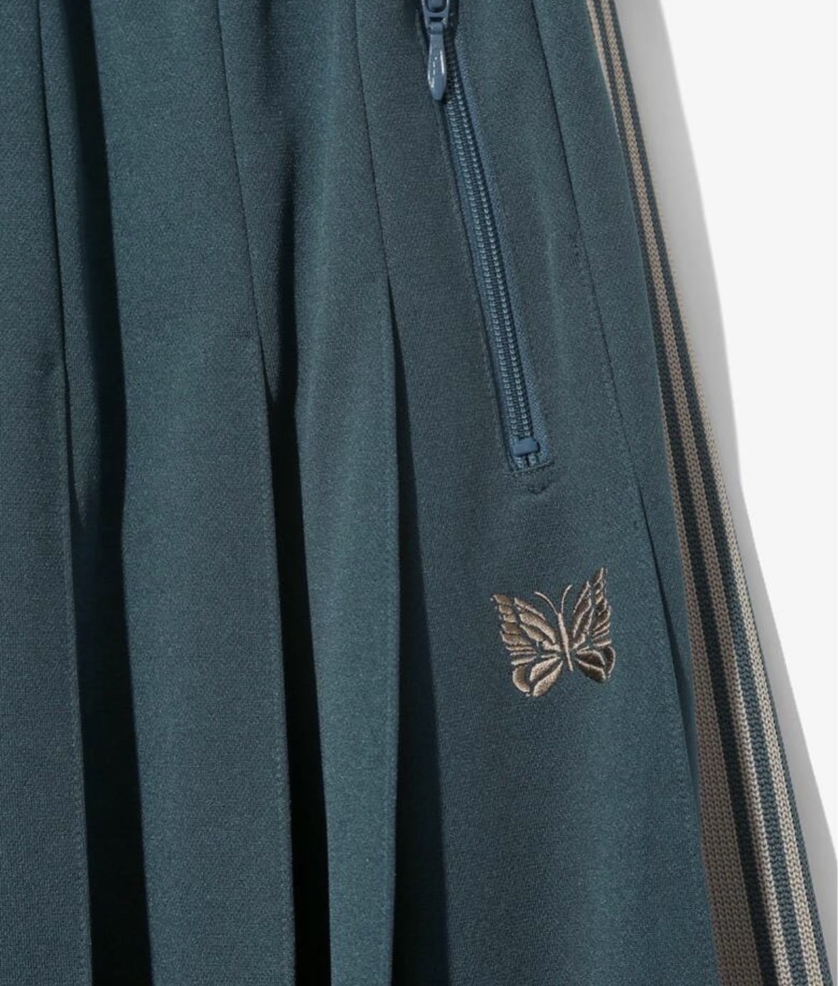 NEEDLES/ニードルズ/Pleated Track Skirt - Poly Smooth -GREEN- トラックスカート レディース GREEN 1