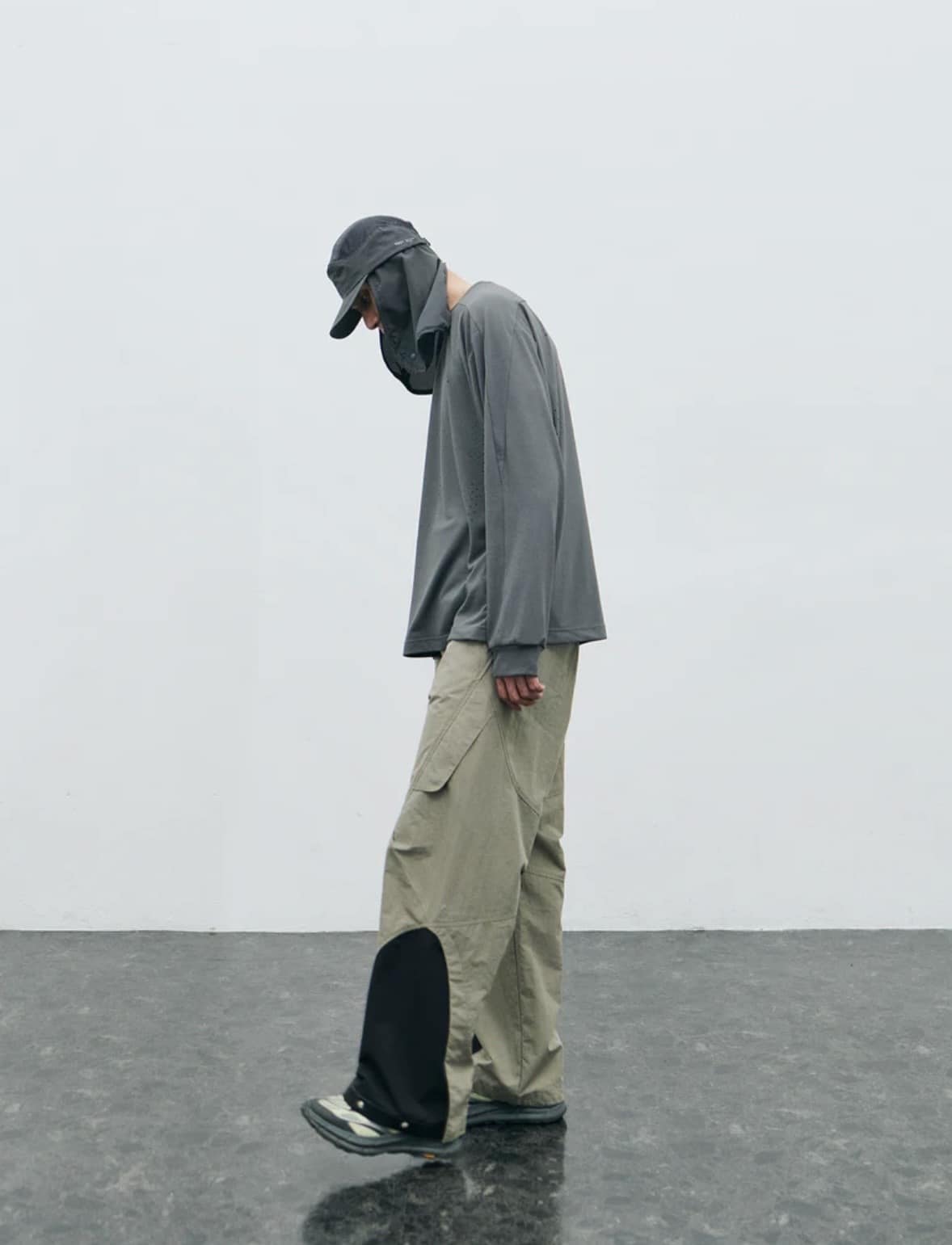 YDOT/ワイドット/FRACTAL HOLE L/S TSHIRT CHARCOAL M