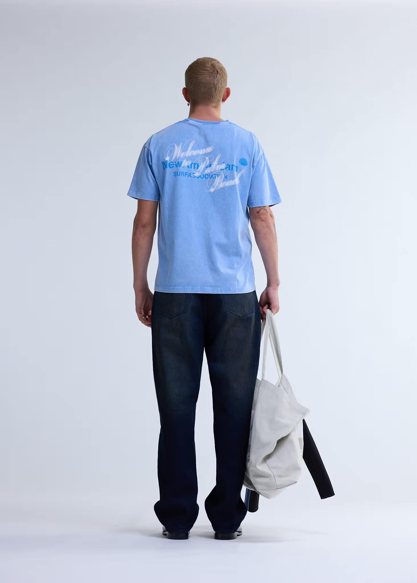 New Amsterdam Surf Association/ニューアムステルダムサーフアソシエーション/WELCOME TO PALMBEACH TEE BLUE BLUE S