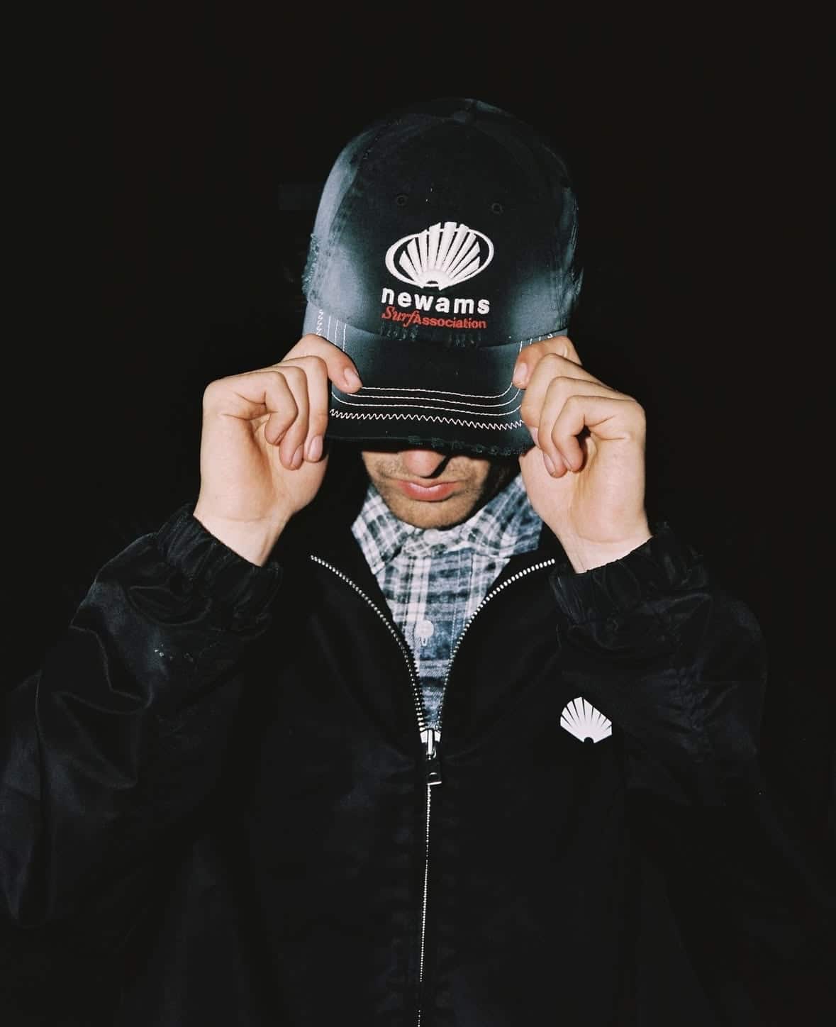 New Amsterdam Surf Association/ニューアムステルダムサーフアソシエーション/SPONSOR CAP BLACK BLACK FREE