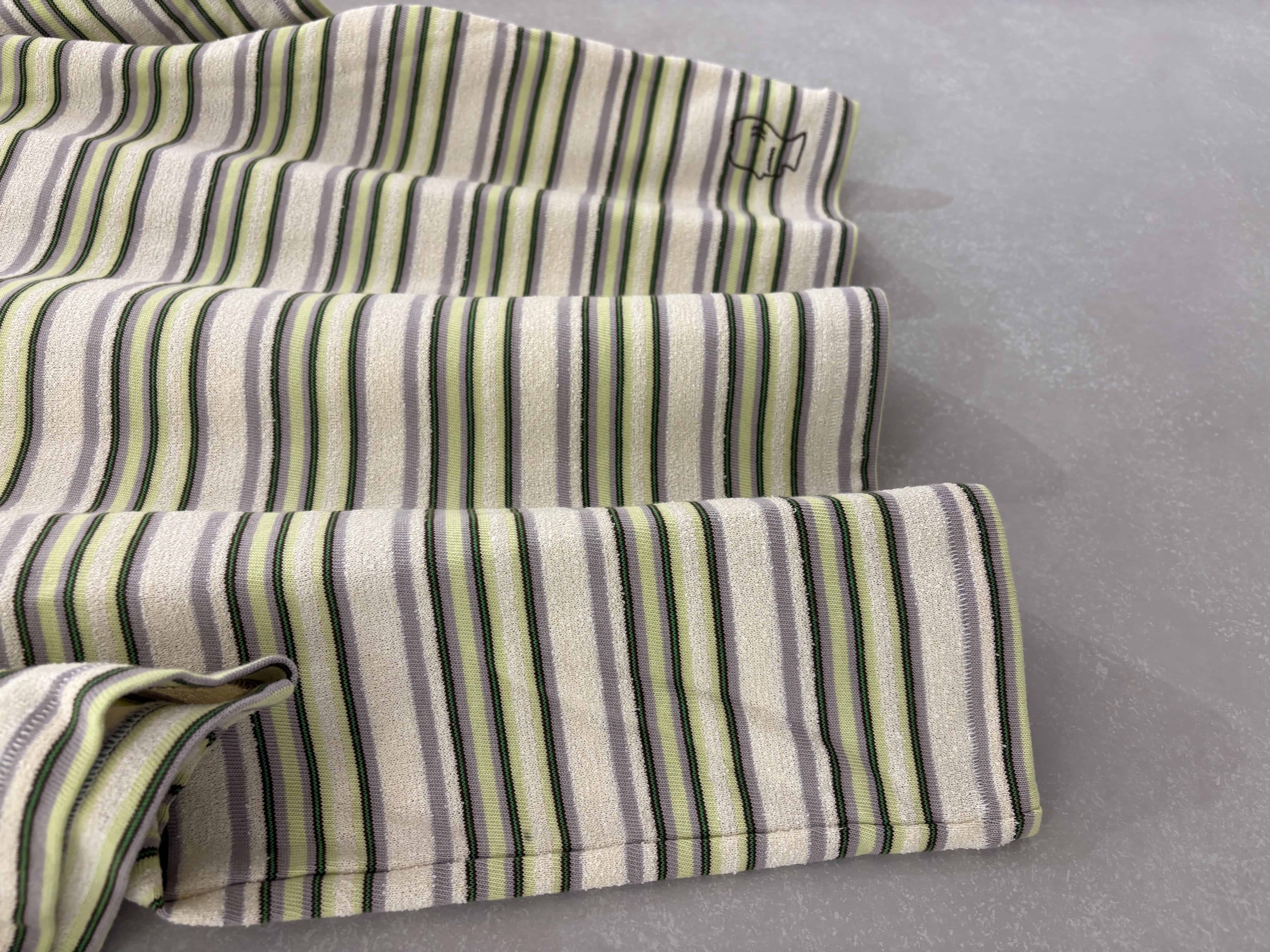 BRAIN DEAD/ブレインデッド/Looped Stripe T-Shirt GREEN MULTI M