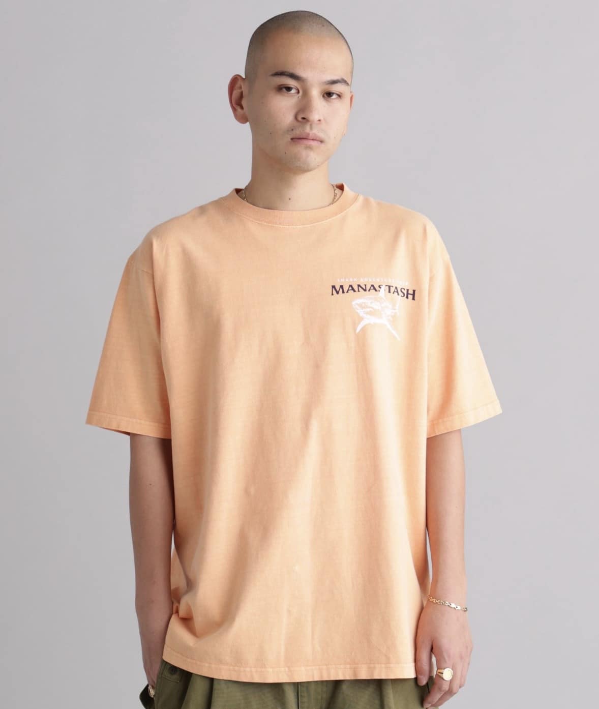 MANASTASH/マナスタッシュ/PUMICE TEE SHARK オレンジ S