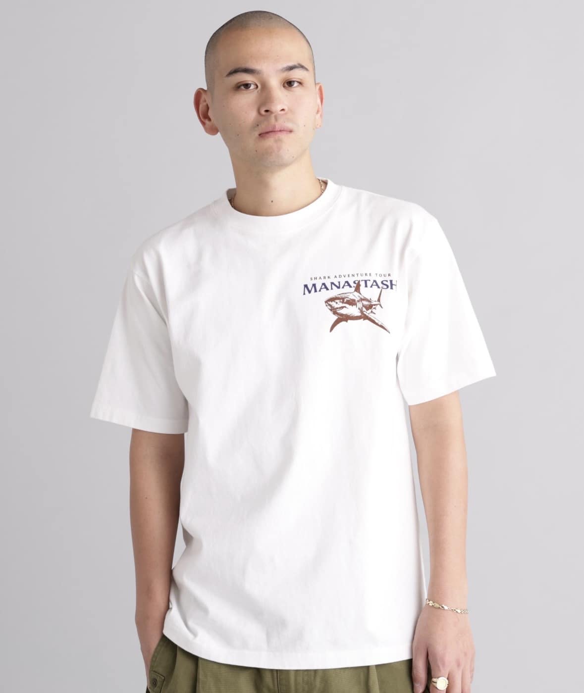 MANASTASH/マナスタッシュ/PUMICE TEE SHARK ホワイト S