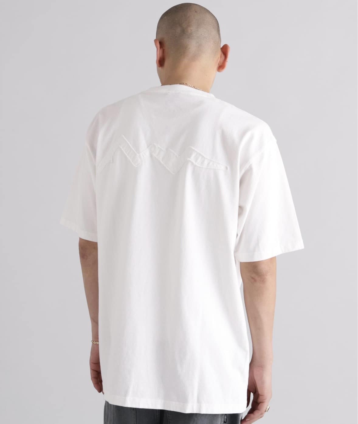 MANASTASH/マナスタッシュ/PUMICE TEE RAW EDGE LOGO ホワイト S