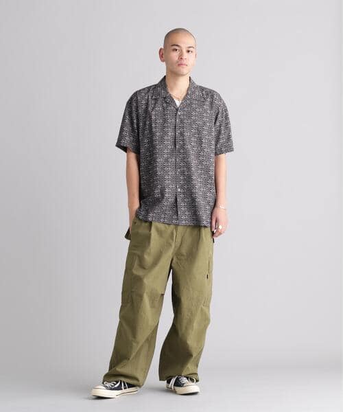 MANASTASH/マナスタッシュ/FISH PATTERN SHIRTS シャツ BLACK S