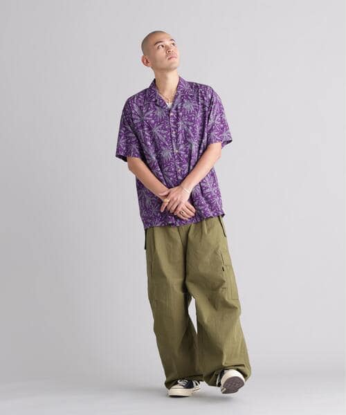 MANASTASH/マナスタッシュ/HEMP PATTERN SHIRTS シャツ パープル S