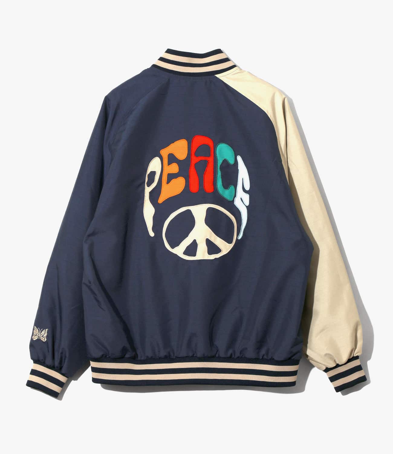 NEEDLES/ニードルズ/STADIUM JACKET - POLY SHANTUNG  スタジャン ネイビー M