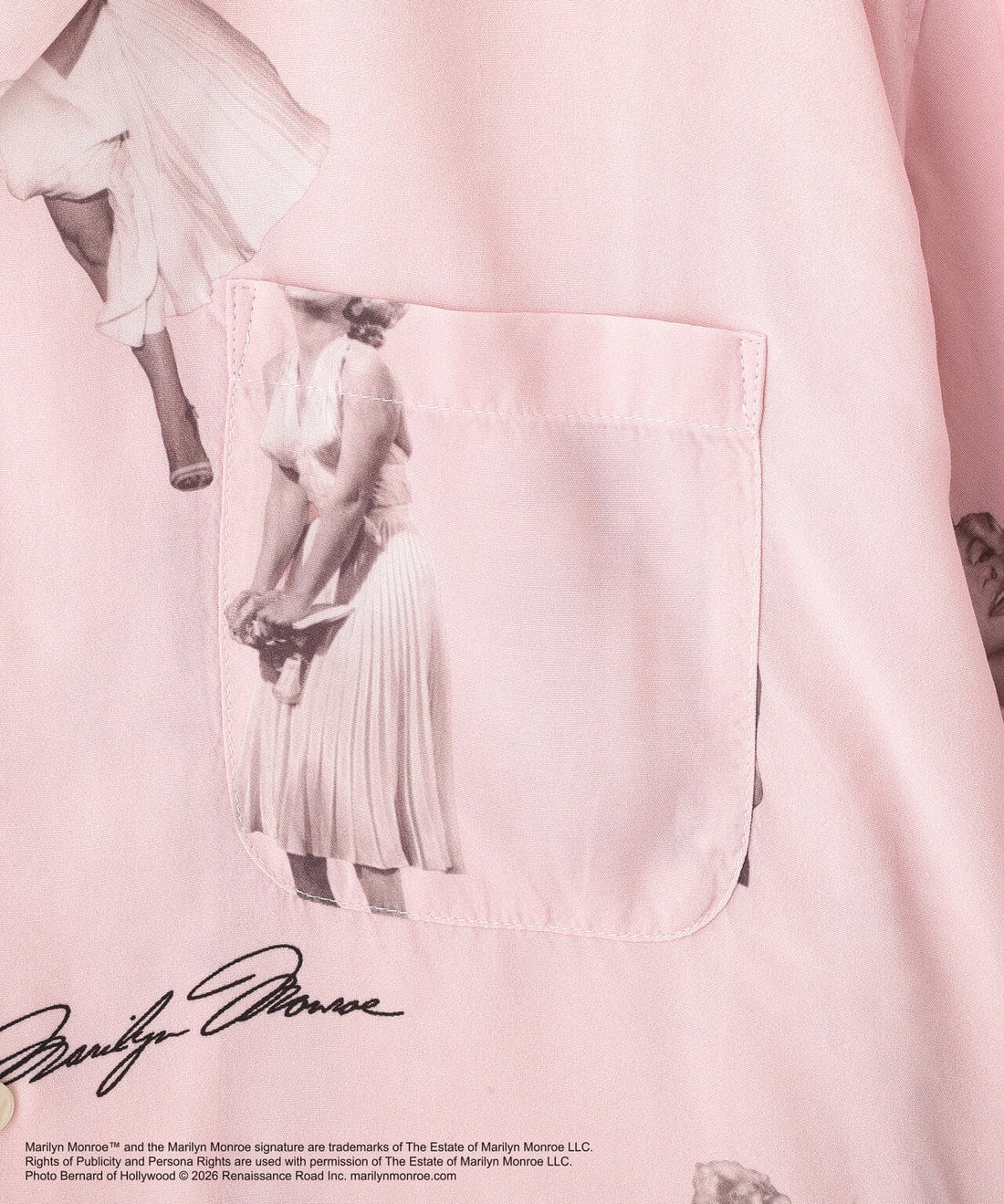 Schott/ショット/MARILYN MONROE RAYON SHIRT/マリリンモンロー レーヨンシャツ ピンク M