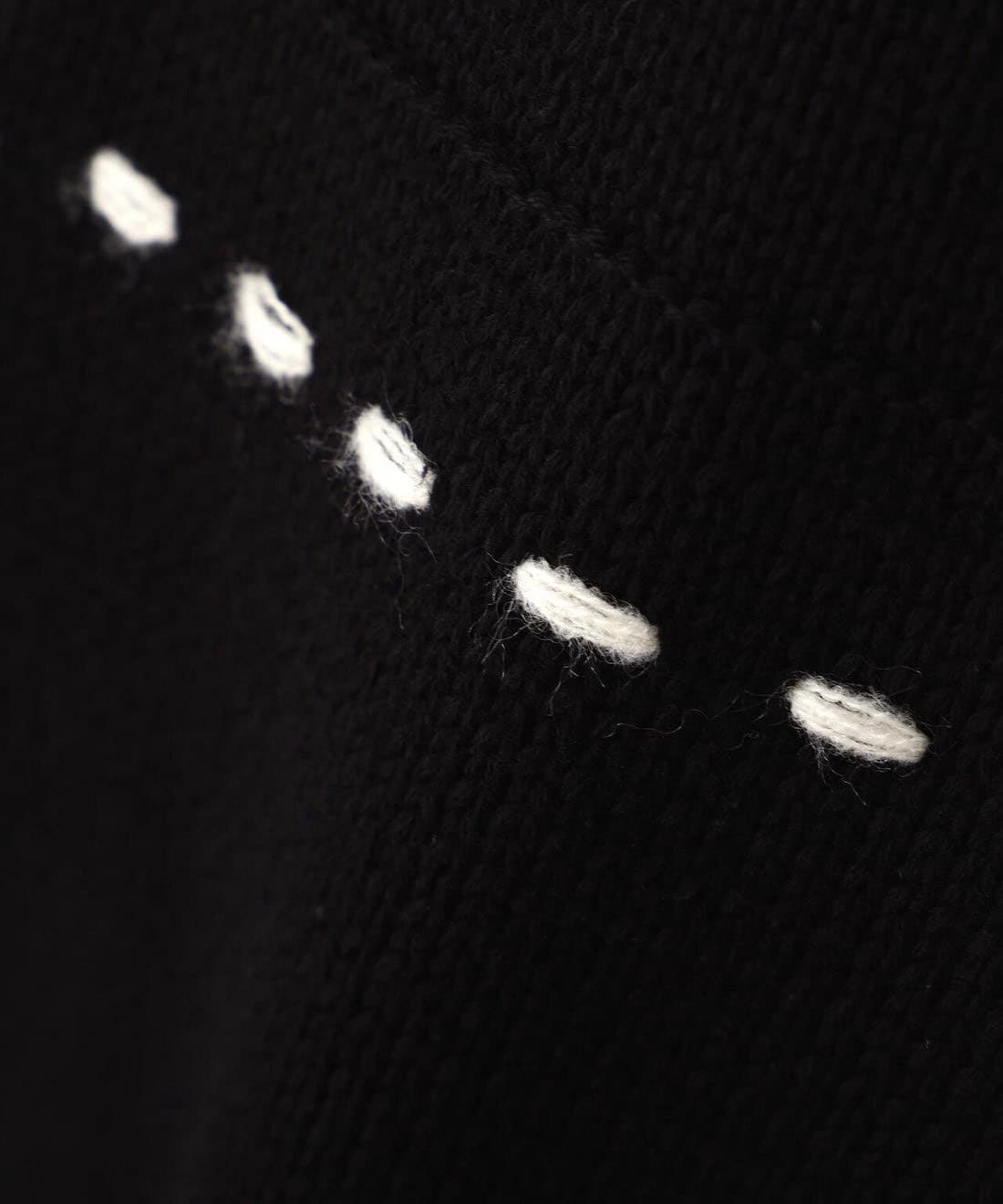 B omnivore/ビーオムニボー/HANDSTITCH CABLE KNIT CN ハンドステッチケーブルニットクルーネック ブラック M
