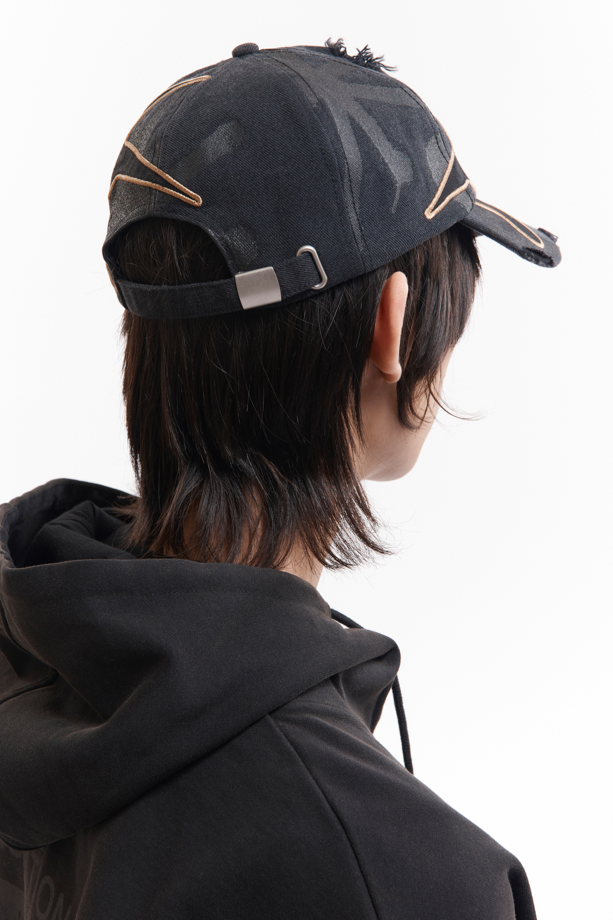 P.A.M.(Perks And Mini)/パム(パークスアンドミニ)/DISTRESSED URCHIN TAG BASEBALL CAP キャップ　帽子 BLACK WASH FREE
