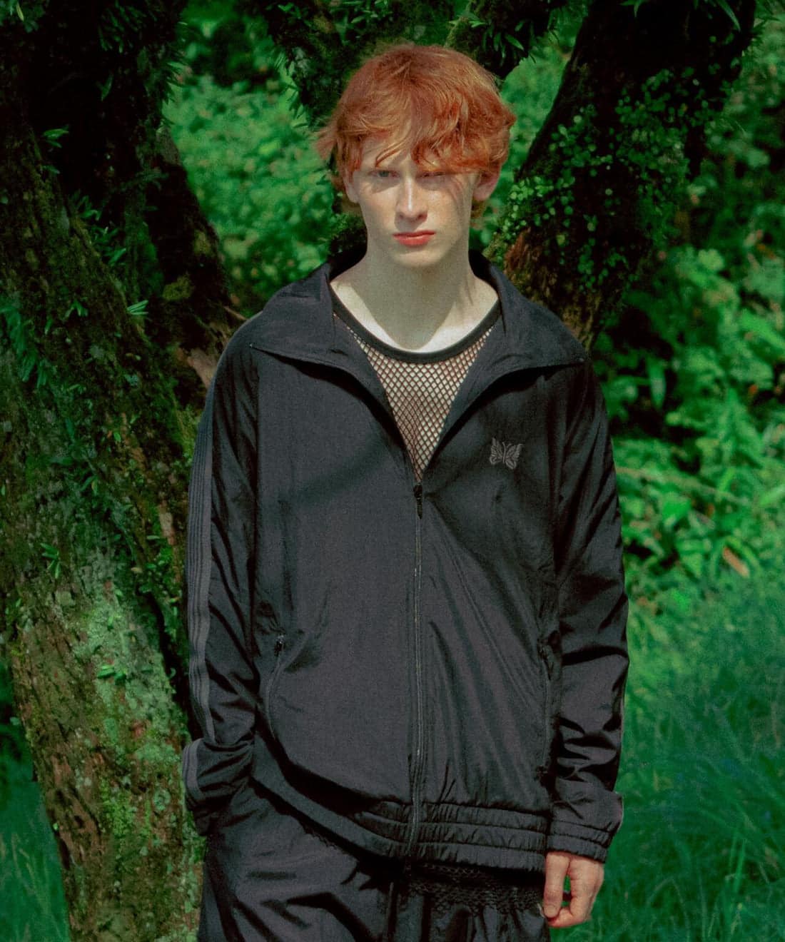 Needles×BEAVER/ニードルズ×ビーバー　別注Track Jacket - NYLON -BLACK- トラックジャケットナイロン BLACK M