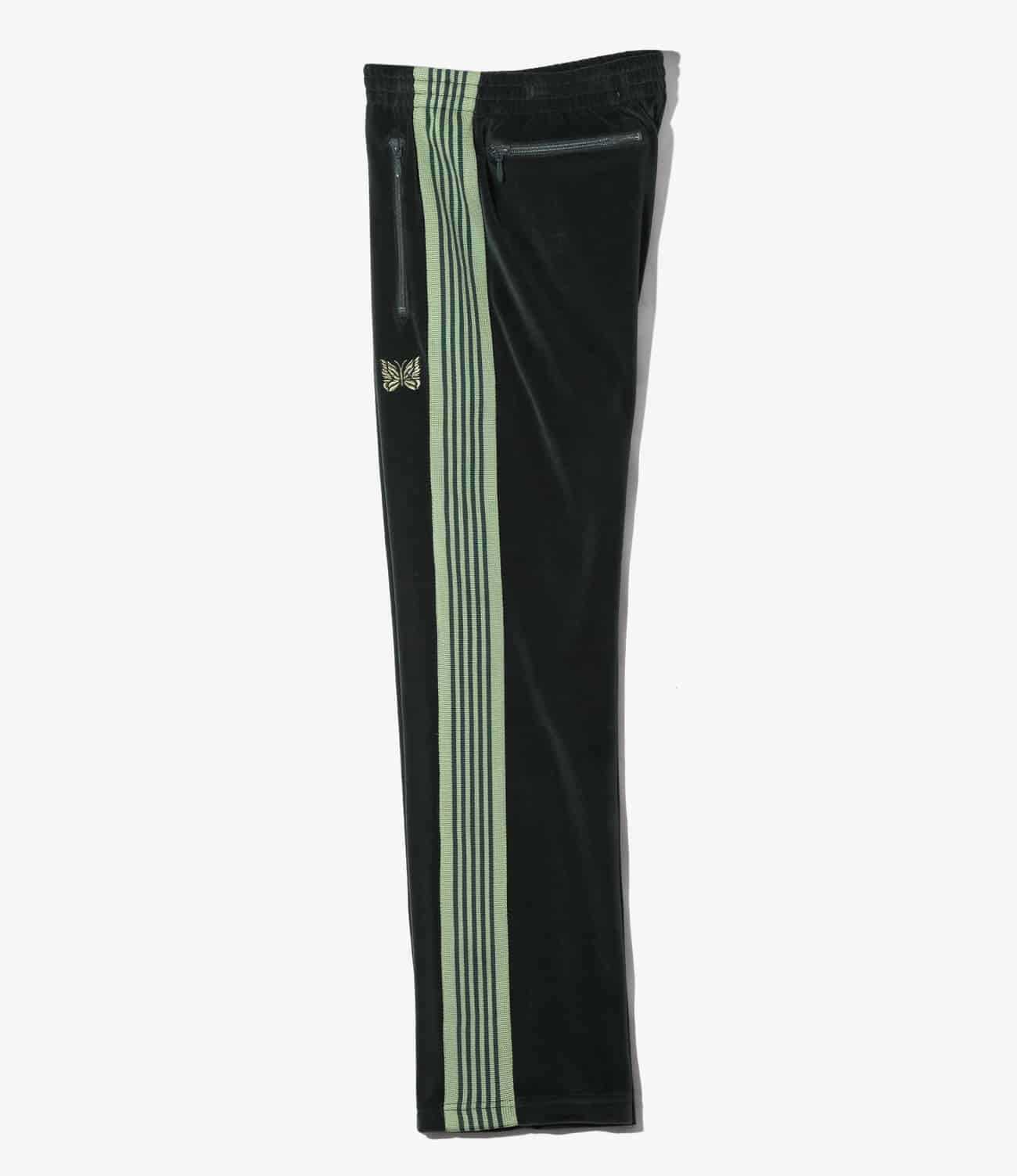 NEEDLES/ニードルズ/NARROW TRACK PANT - C/PE VELOUR ナロートラックパンツベロア GREEN XS