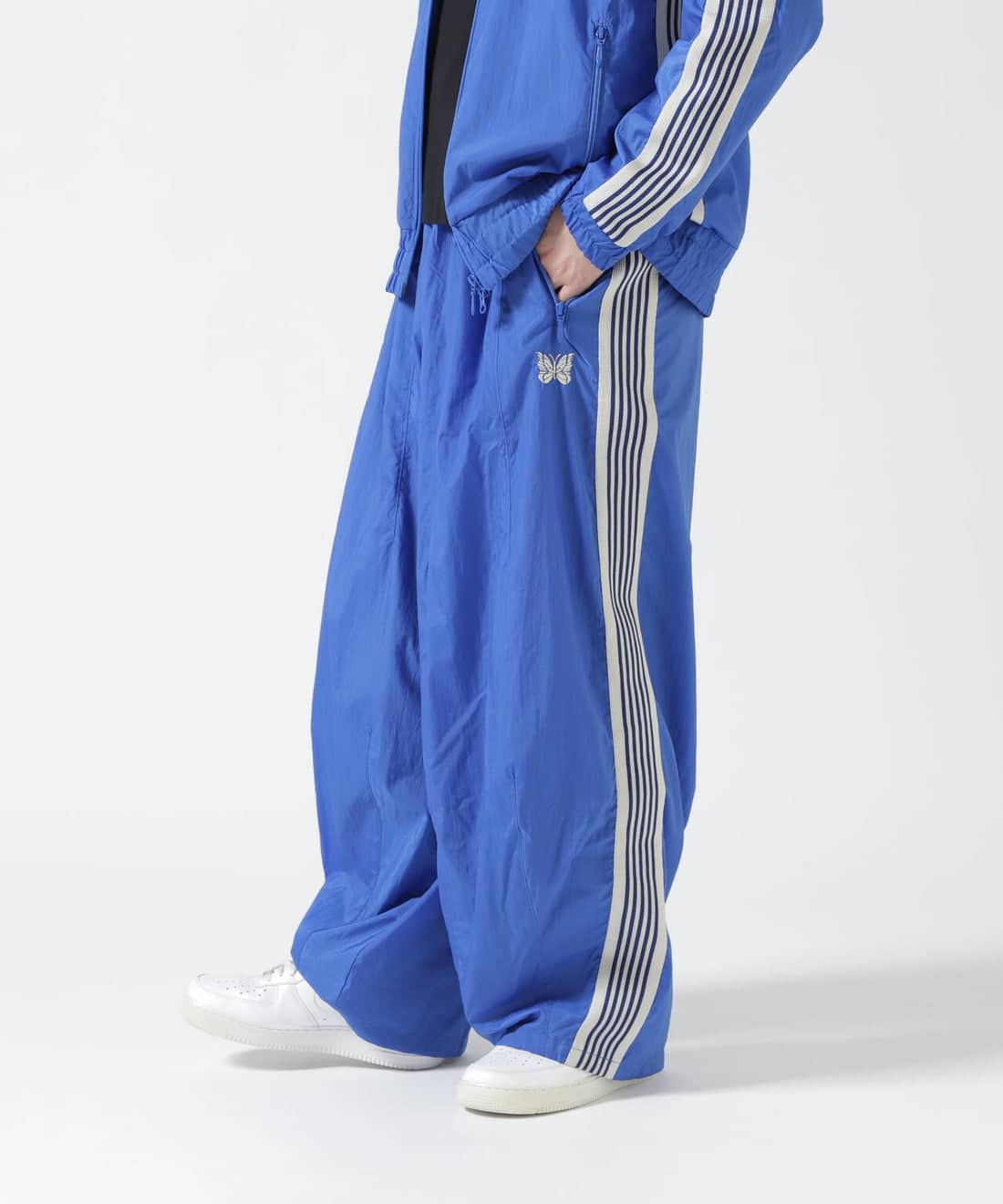 NEEDLES×BEAVER/ニードルズ×ビーバー/別注H.D. Track Pant - NYLON ヒザデルトラックパンツナイロン BLUE XS