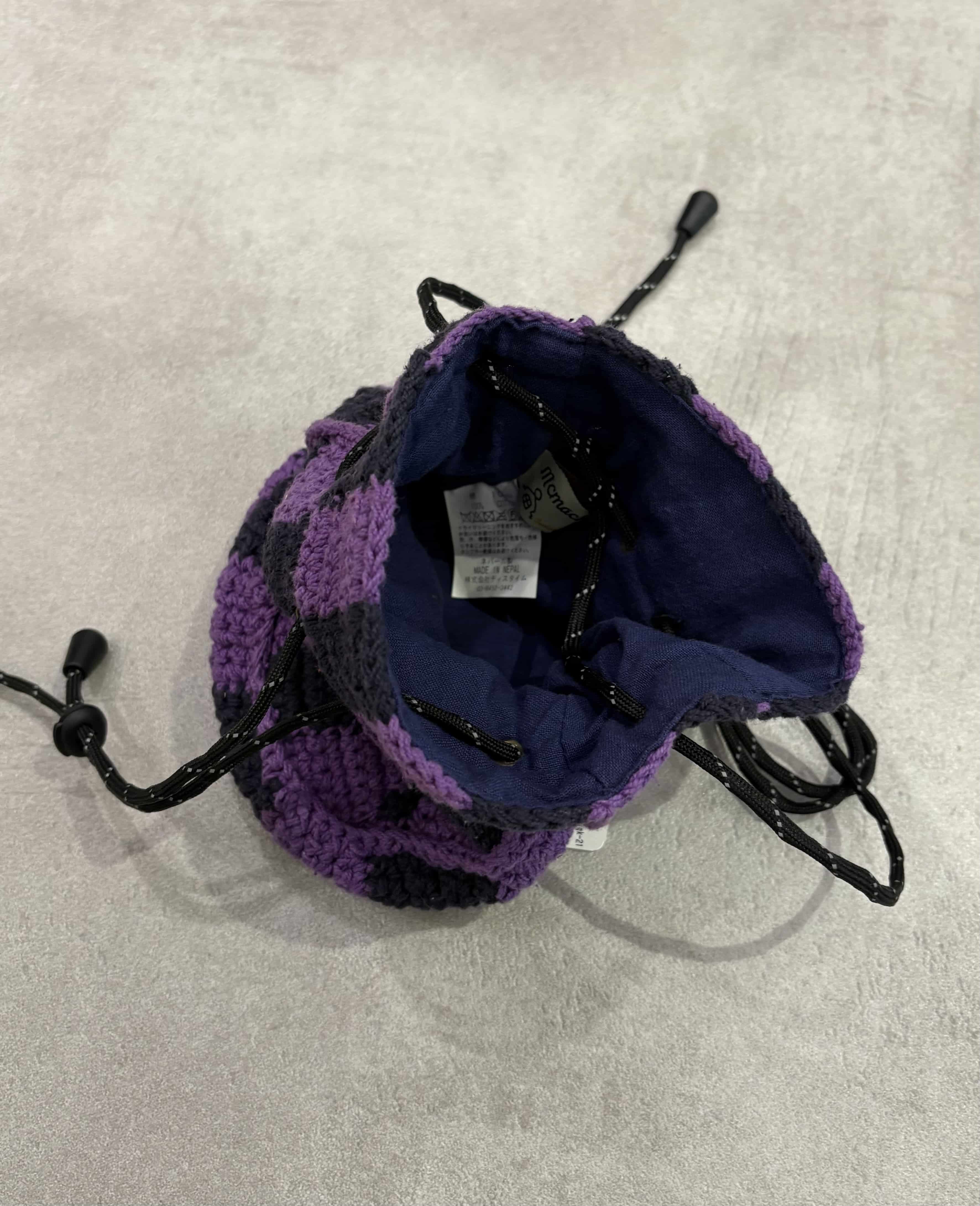 MacMahon Knitting Mills /マクマホンニッティングミルズ/Pochette - Checker PURPLE FREE