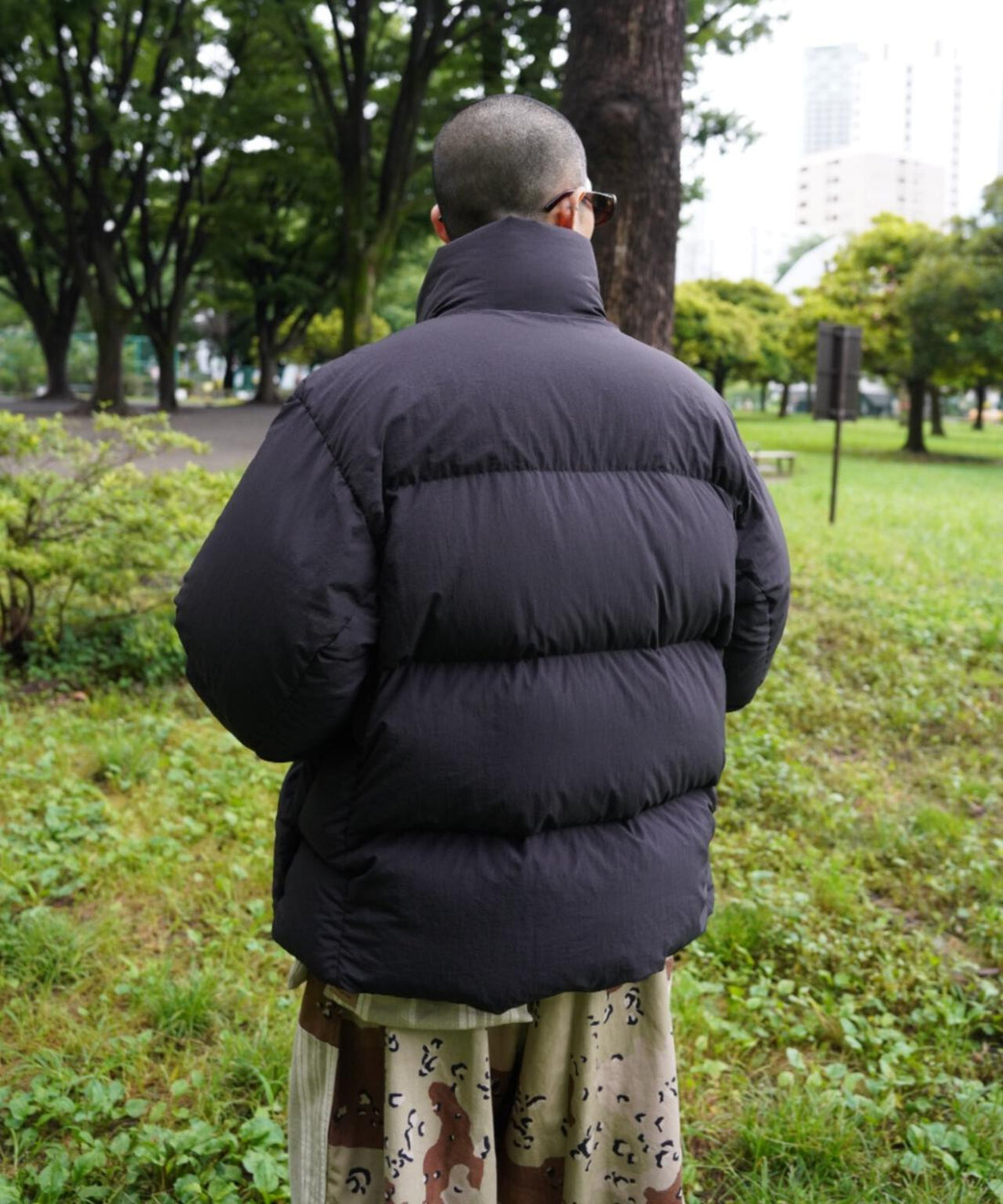 and wander/アンドワンダー/puffer down jacket　パファーダウンジャケット ブラック XS