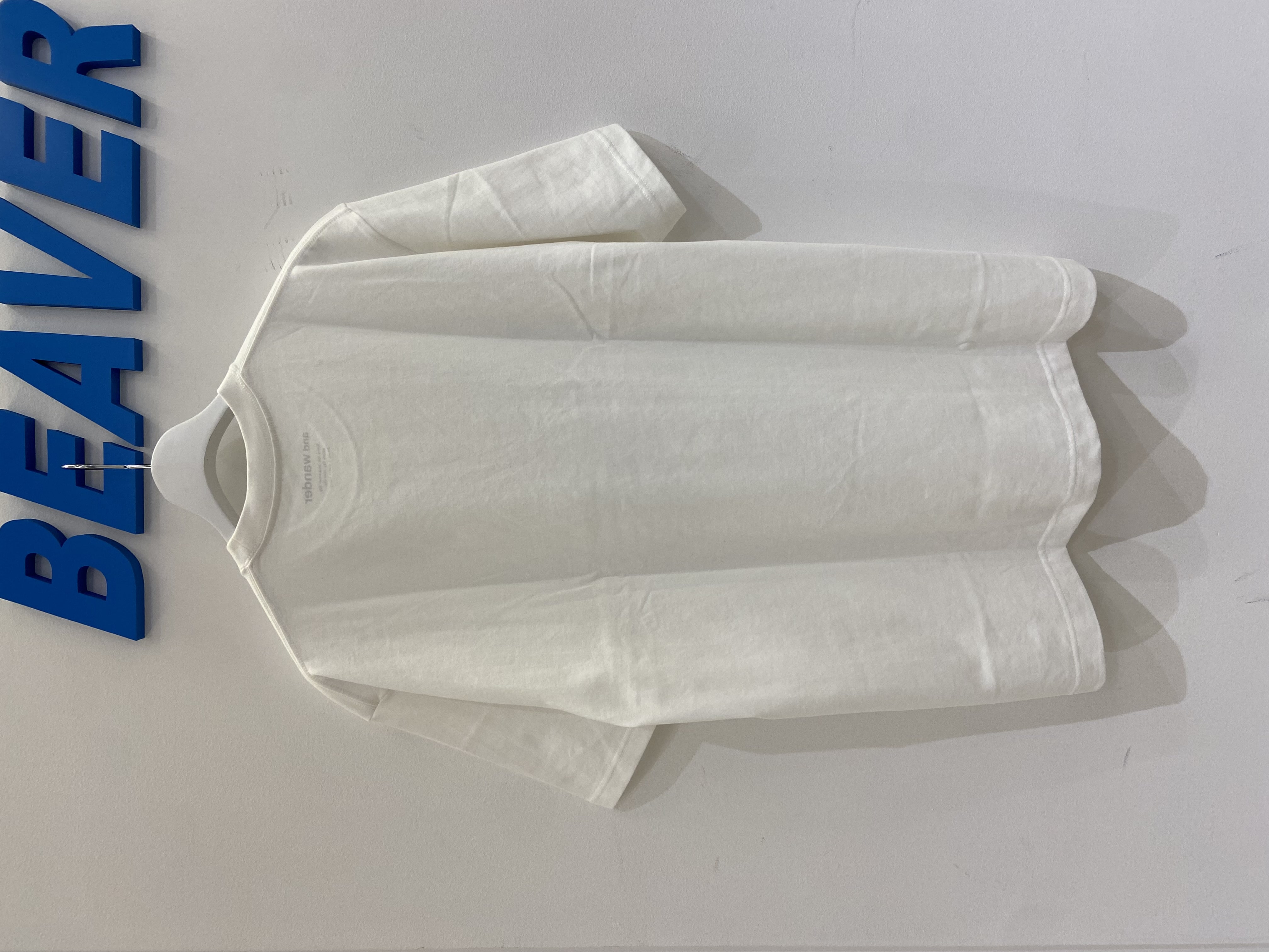 and wander/アンドワンダー Yu Nagaba printed T 5744184185 white S