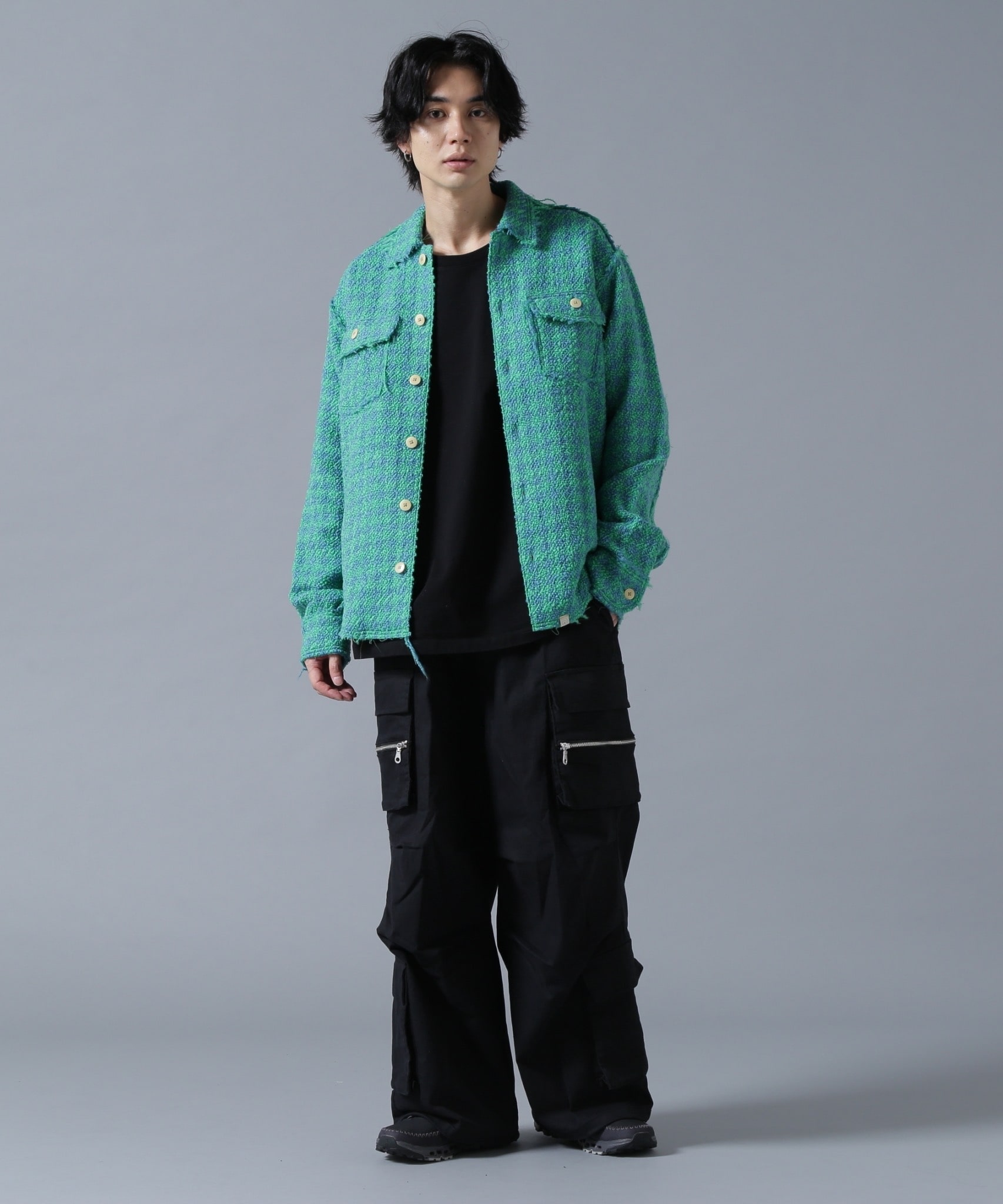 B omnivore/ビーオムニボー/W POCKET CARGO PANTS BLACK S