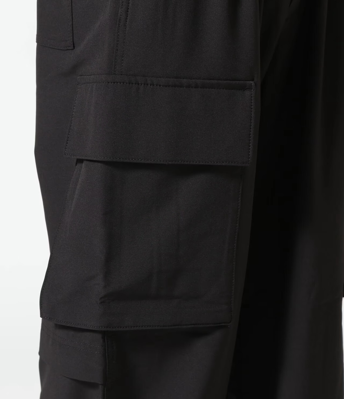 B omnivore/ビーオムニボー  STRETCH POLYESTER CARGO PANTS ストレッチカーゴスラックス BLACK S