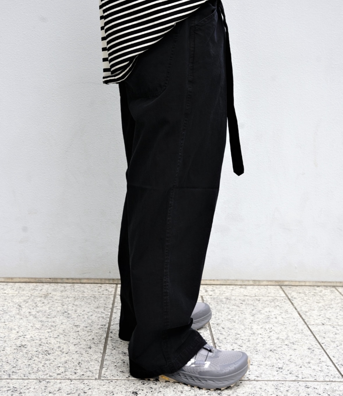 B omnivore/ビーオムニボー/ＲＩＰＳＴＯＰ　ＢＥＬＴ　リップストップベルトパンツ BLACK S