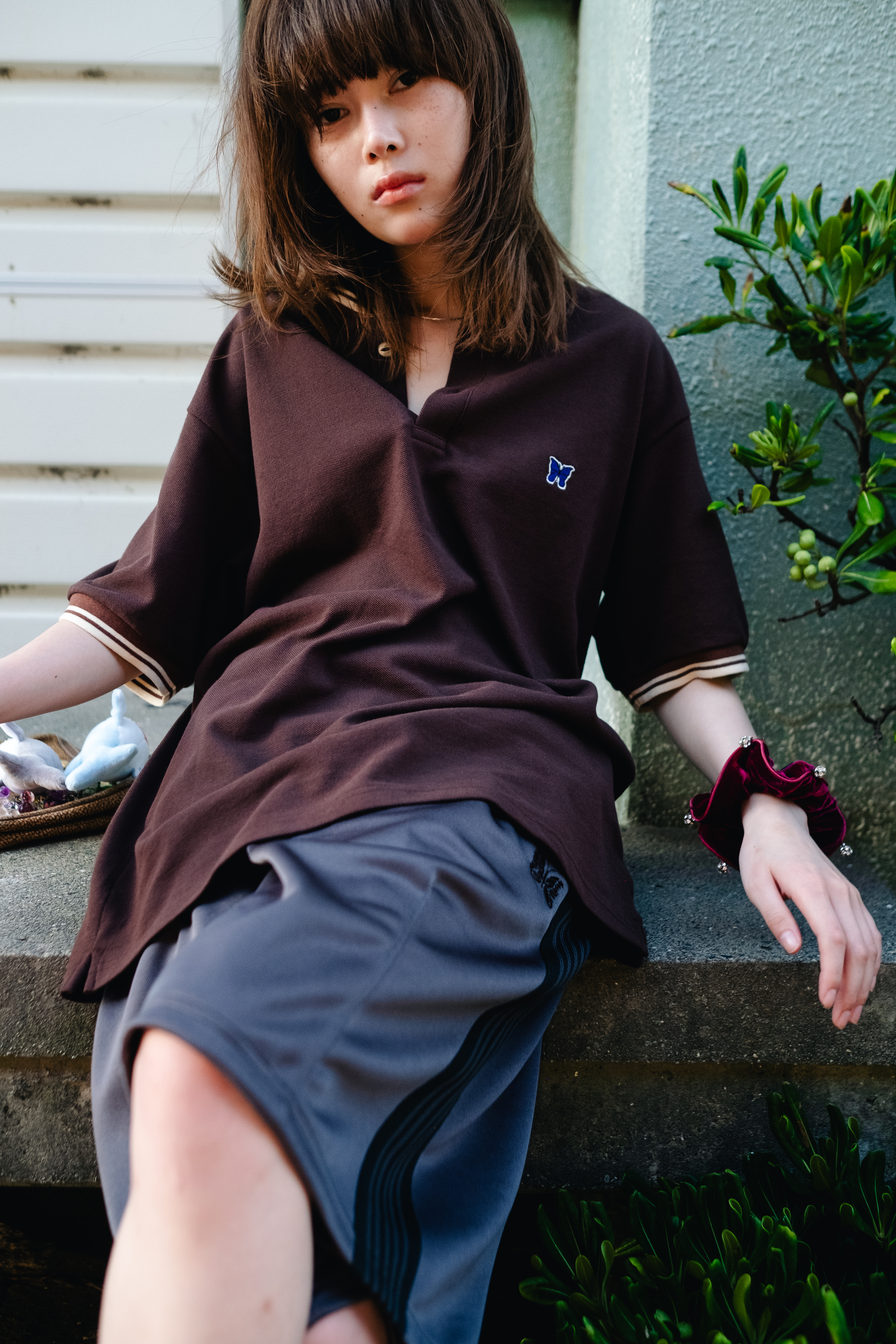 NEEDLES×BEAVER/ニードルズ×ビーバー/別注SHAWL COLLAR S/S POLO - COTTON PIQUE -BROWN- ポロシャツ BROWN S