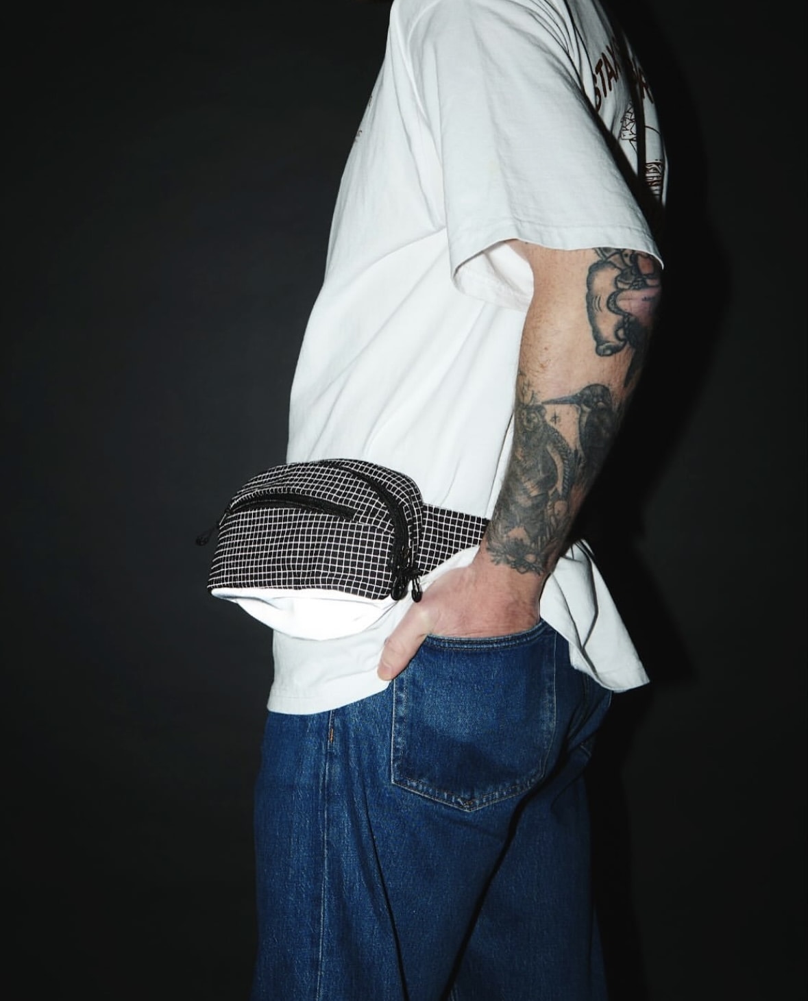 PACKING/パッキング/REFLECTIVE WAIST BAG PA-053 リフレクティブウエストバッグ BLACK FREE