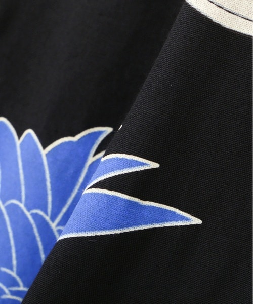 Schott/ショット/×PJ/×パイナップルジュース/RAYON SHIRT CRANE/レーヨンシャツ クレーン BLACK M