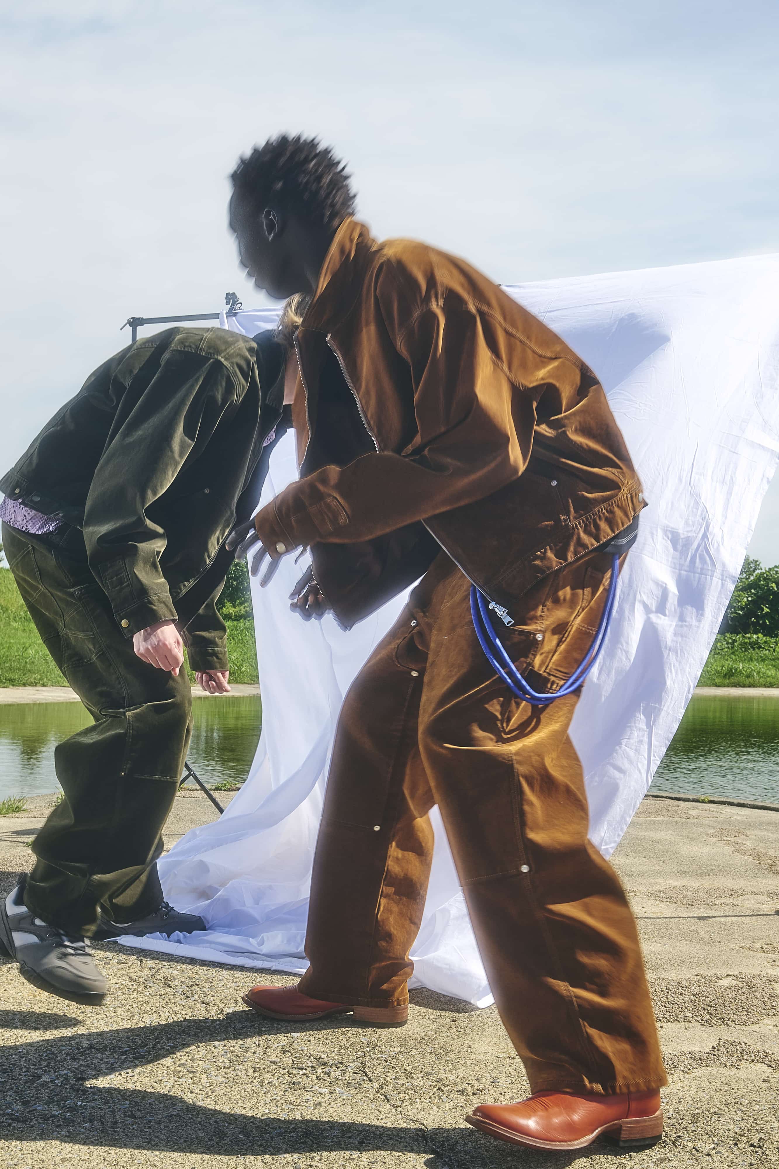 B omnivore/ビーオムニボー/FLOCKY DENIM PANT フロッキーデニムパンツ ブラウン M